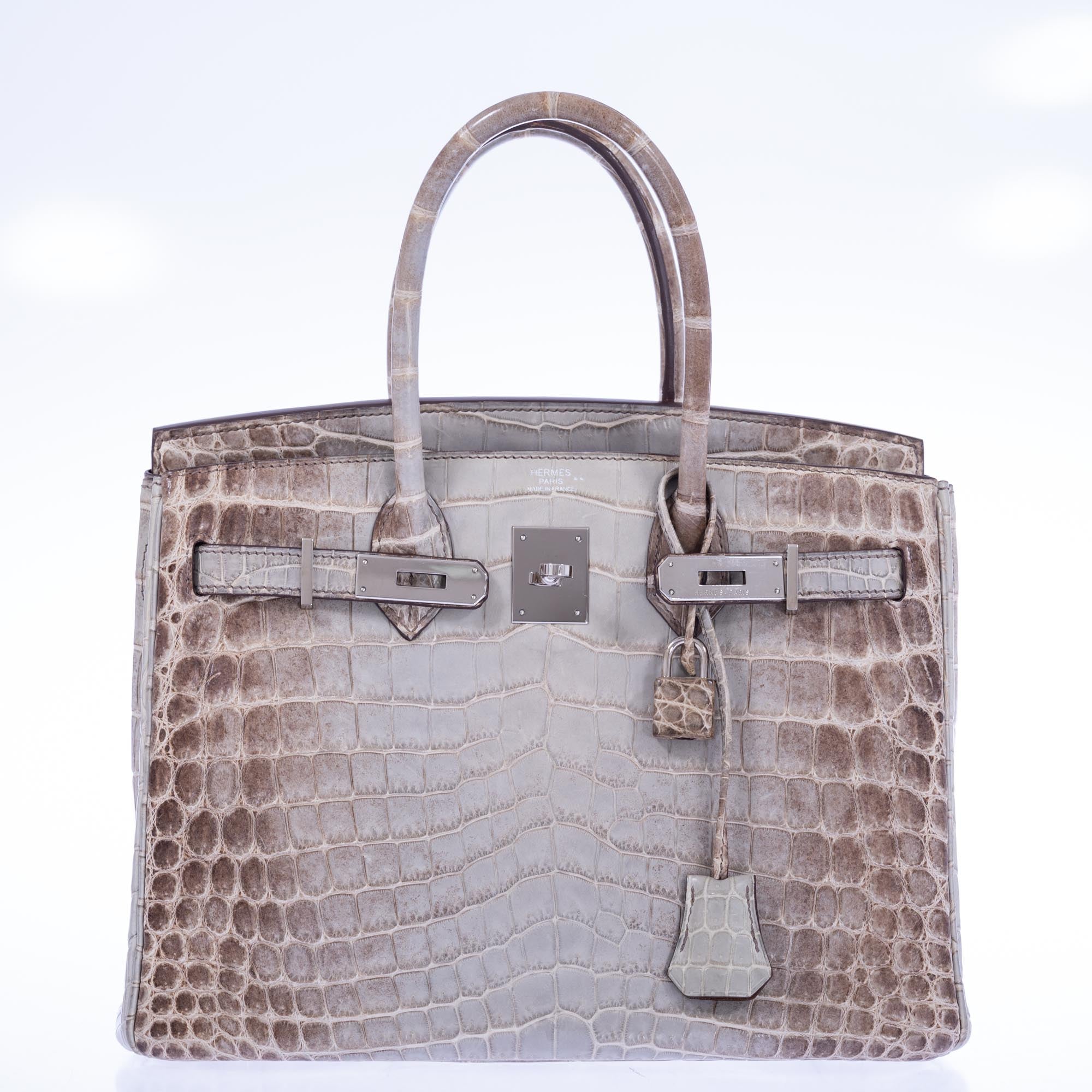 Hermès Birkin 30 Gris Cendre Himalayan Niloticus Crocodile Palladium Hardware