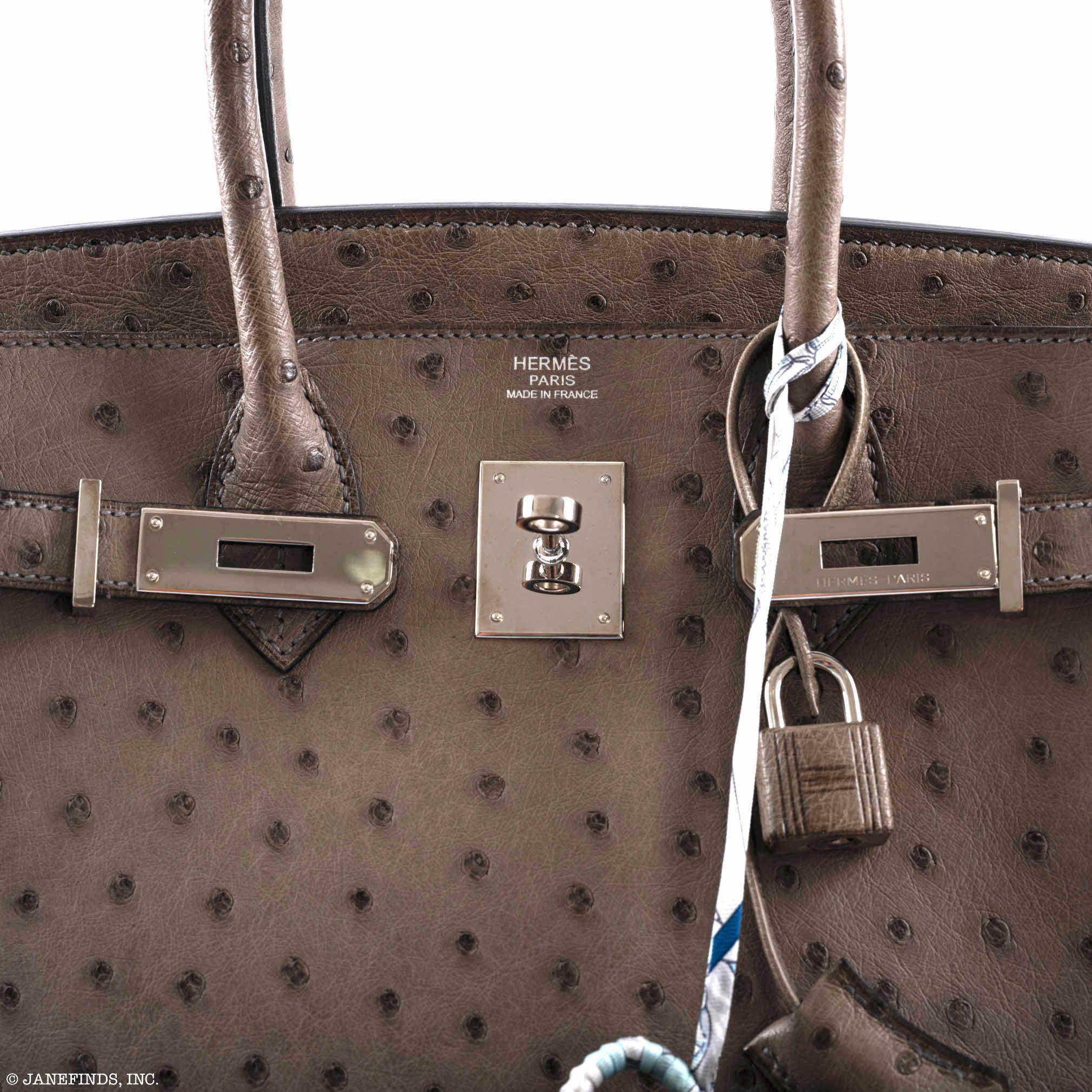 Hermès Birkin 30 Gris Tourterelle Ostrich Palladium Hardware