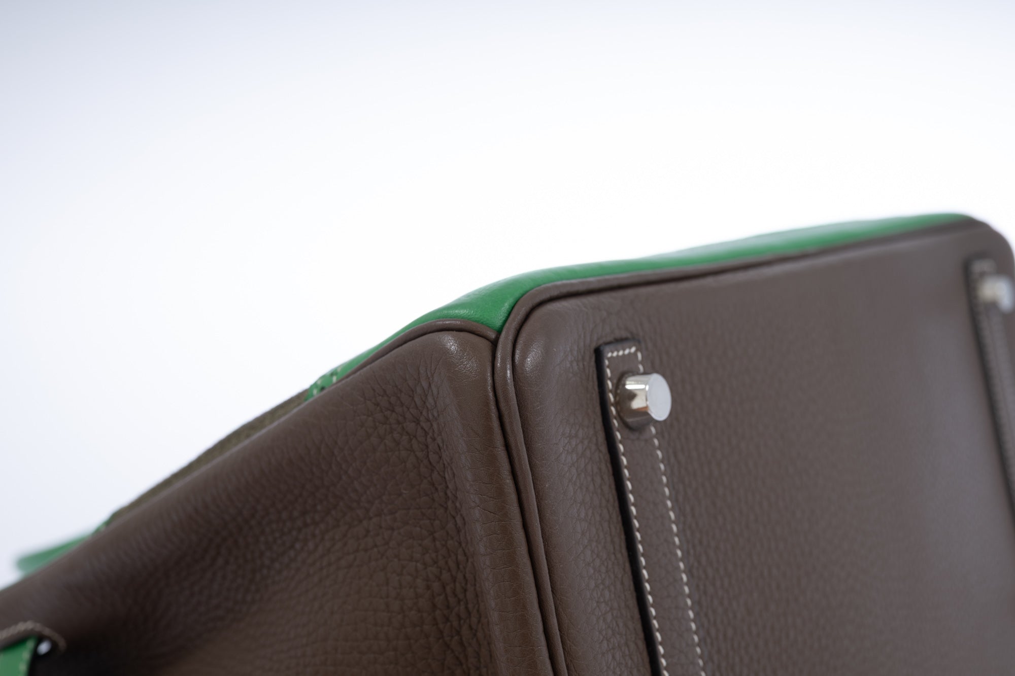 Hermès Birkin 30 Grizzly Ghillies Étoupe/Bambou/Vert de Gris Veau Doblis/Clemence/Evercolor Palladium Hardware