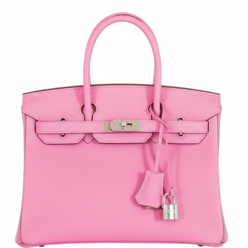 Hermès Birkin 30 HSS Bubblegum/Gris Tourterelle Chèvre Palladium