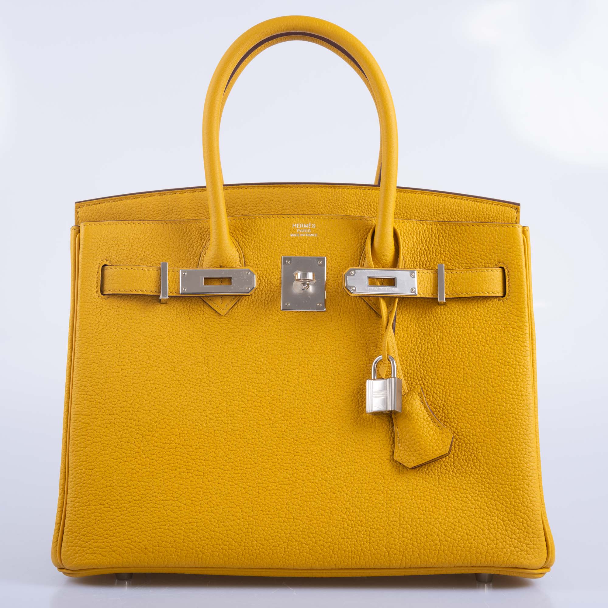 Hermès Birkin 30 Jaune Ambre Togo Palladium Hardware
