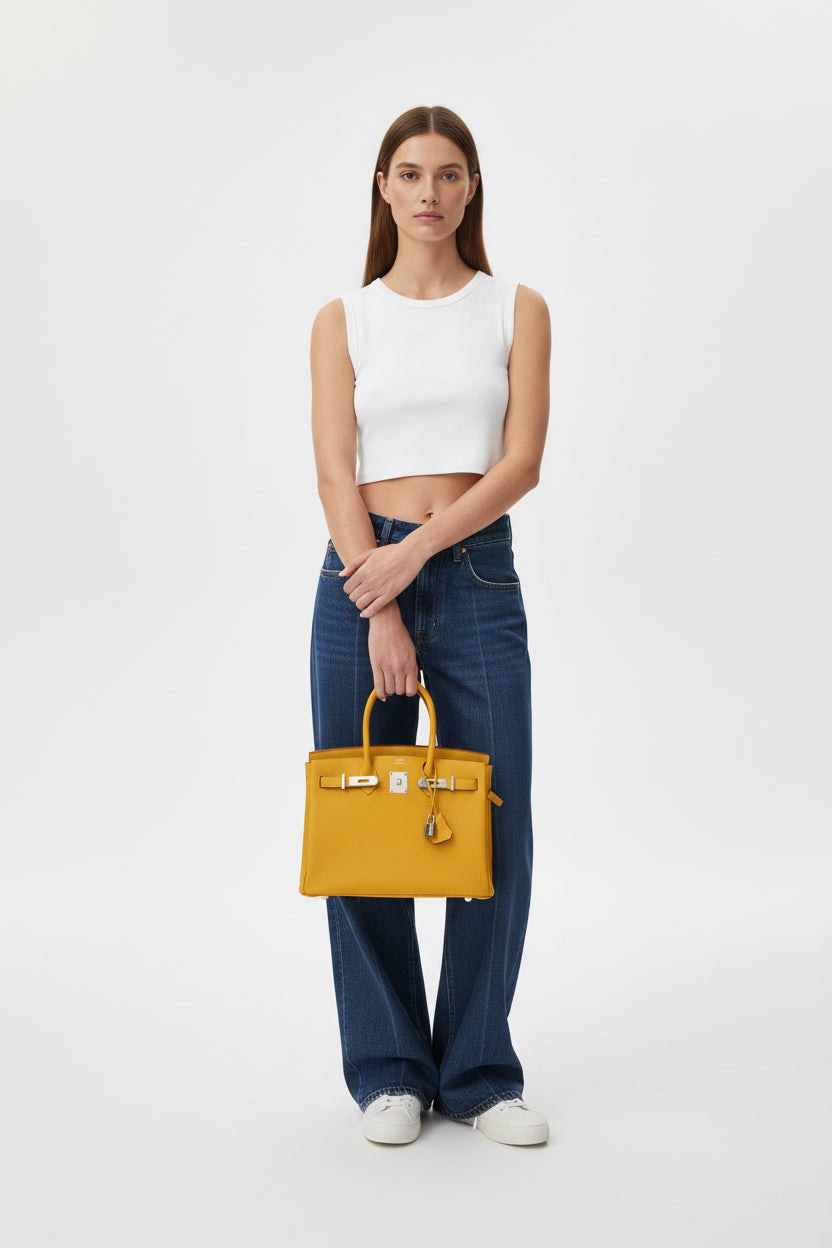 Hermès Birkin 30 Jaune Ambre Togo Palladium Hardware
