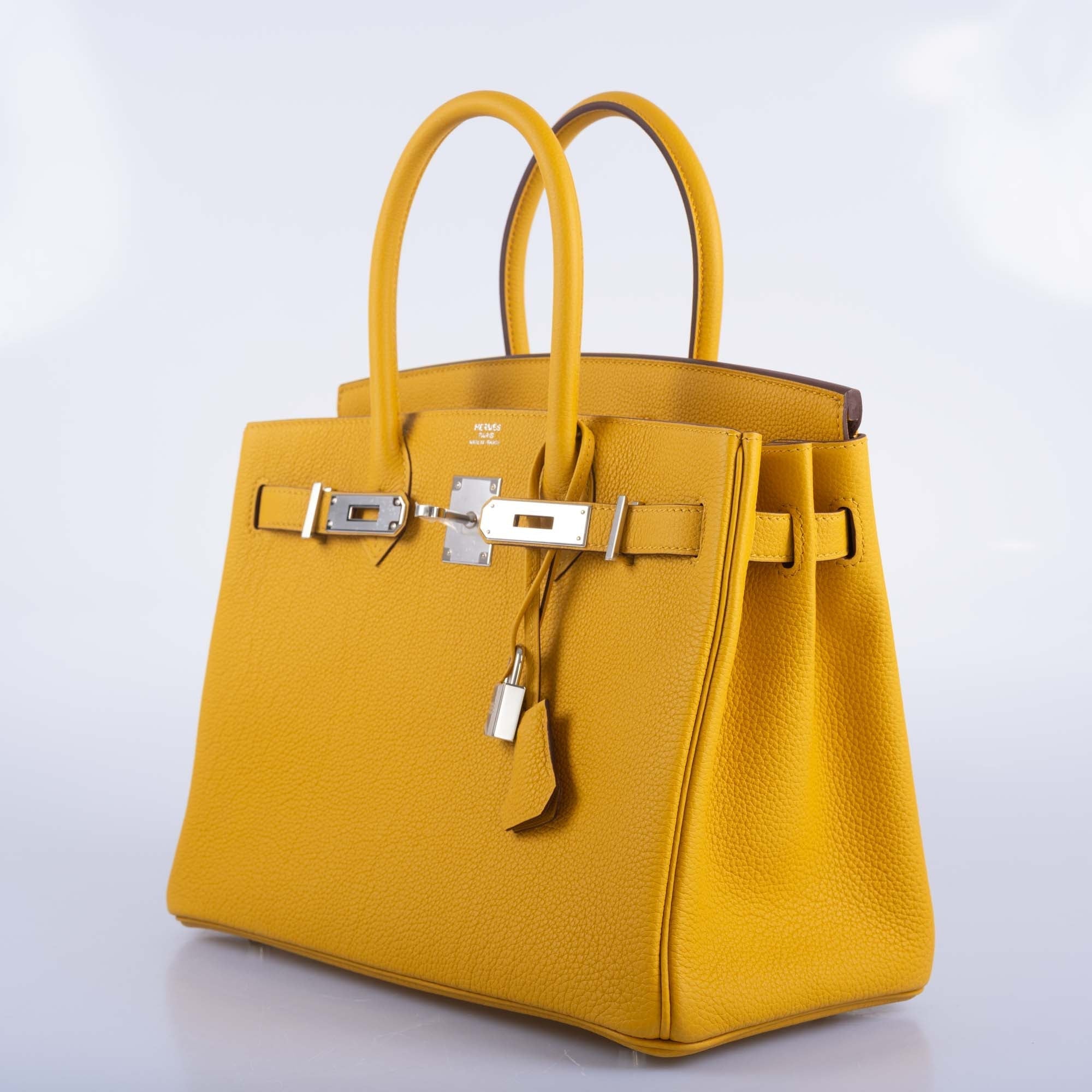 Hermès Birkin 30 Jaune Ambre Togo Palladium Hardware