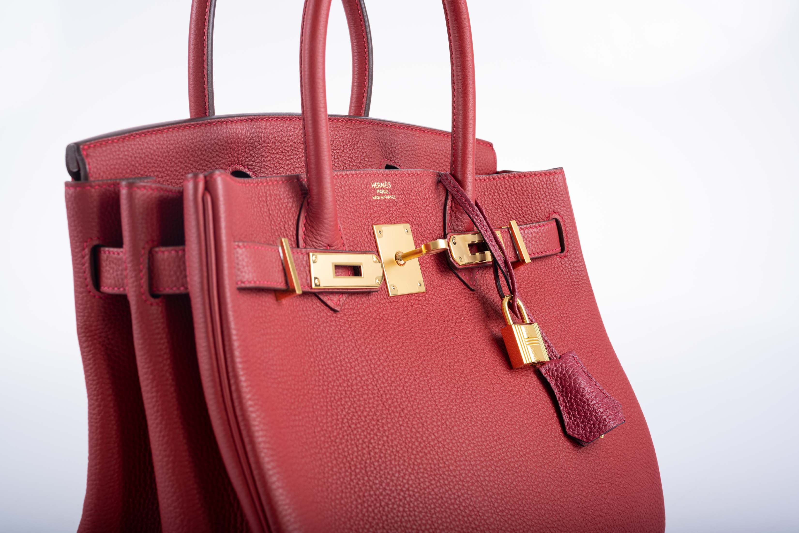 Hermès Birkin 30 Rouge Vif Togo with Gold Hardware