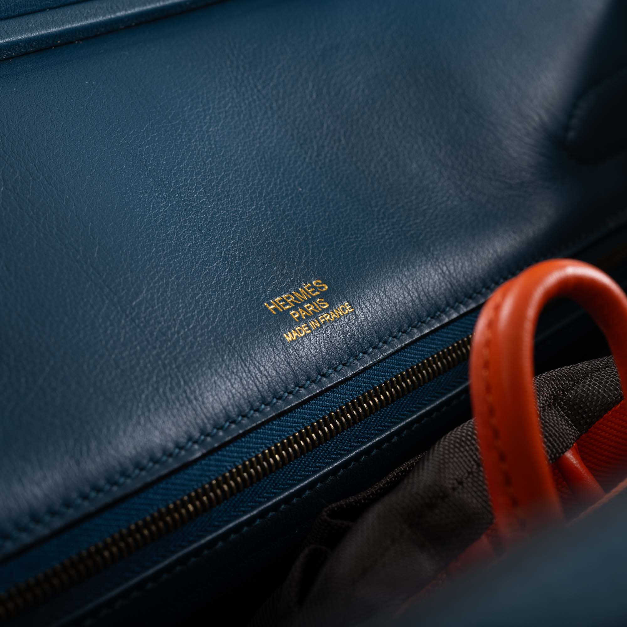 Hermès Birkin 30 Veau Doblis Swift Grizzly Bleu Tempete Permabrass Hardware