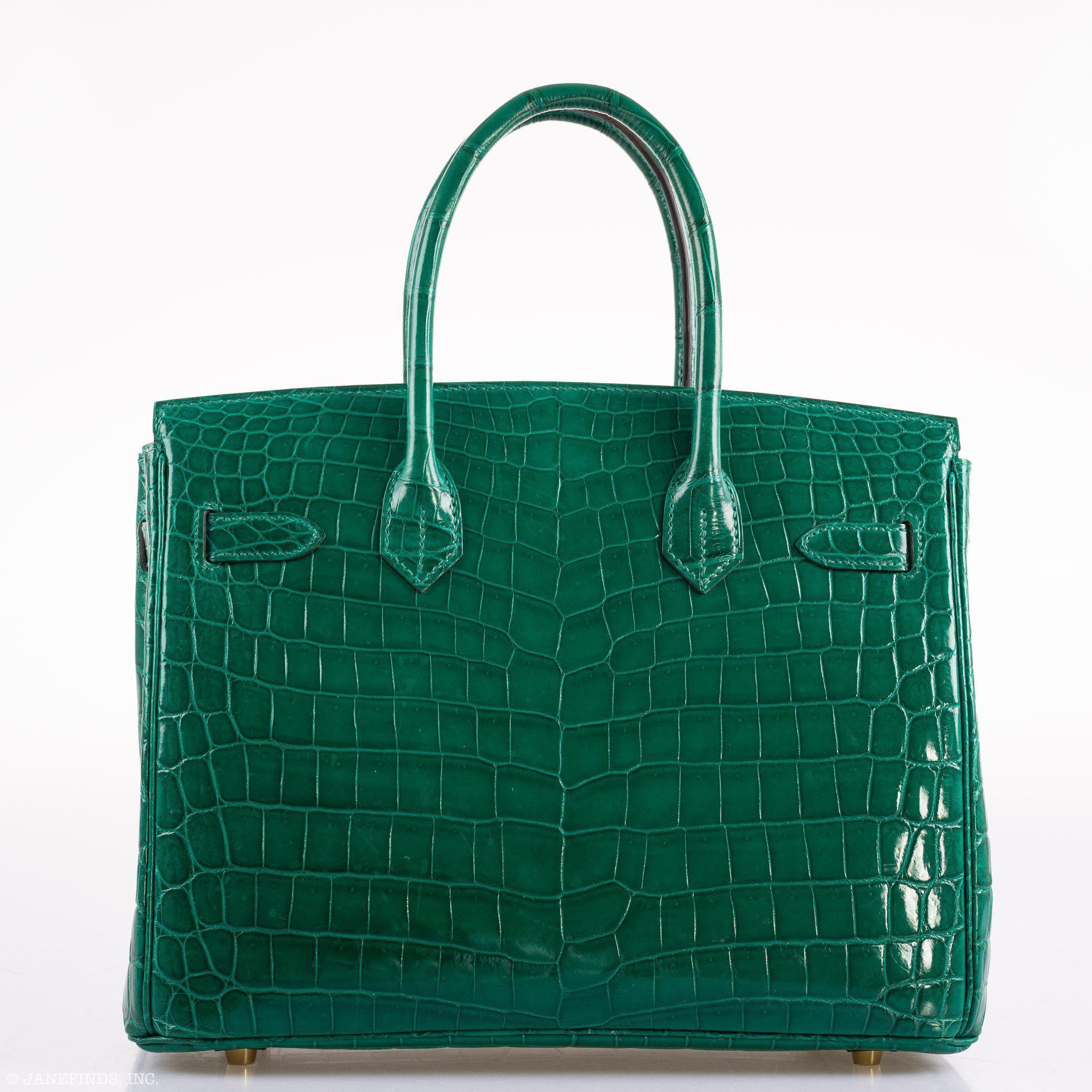Hermès Birkin 30 Vert Emerald Niloticus Crocodile Gold Hardware