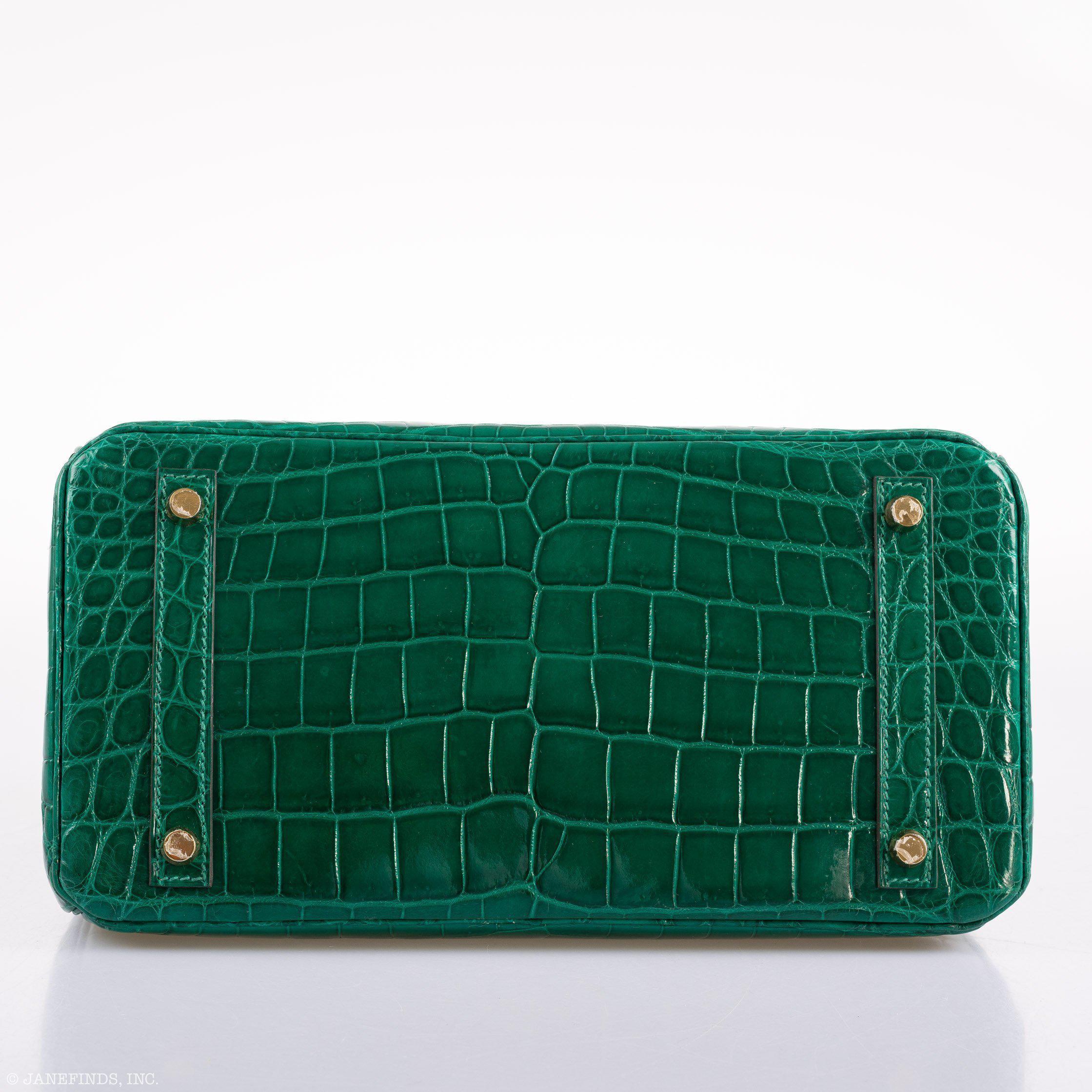 Hermès Birkin 30 Vert Emerald Niloticus Crocodile Gold Hardware