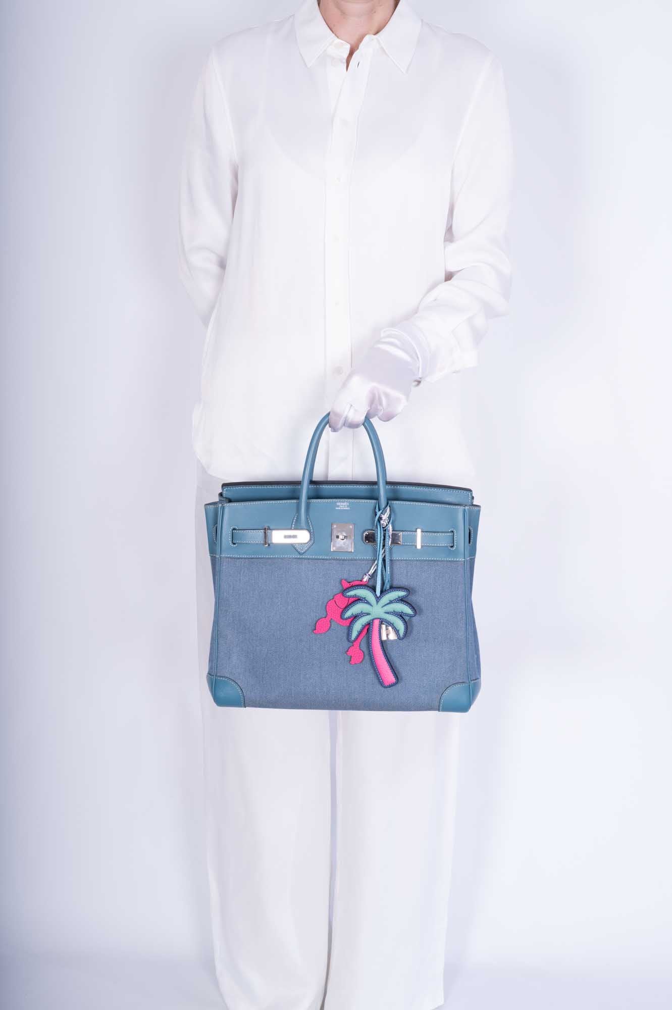 Hermès Birkin 32 HAC Denim & Blue Jean Gulliver Leather Palladium Hardware