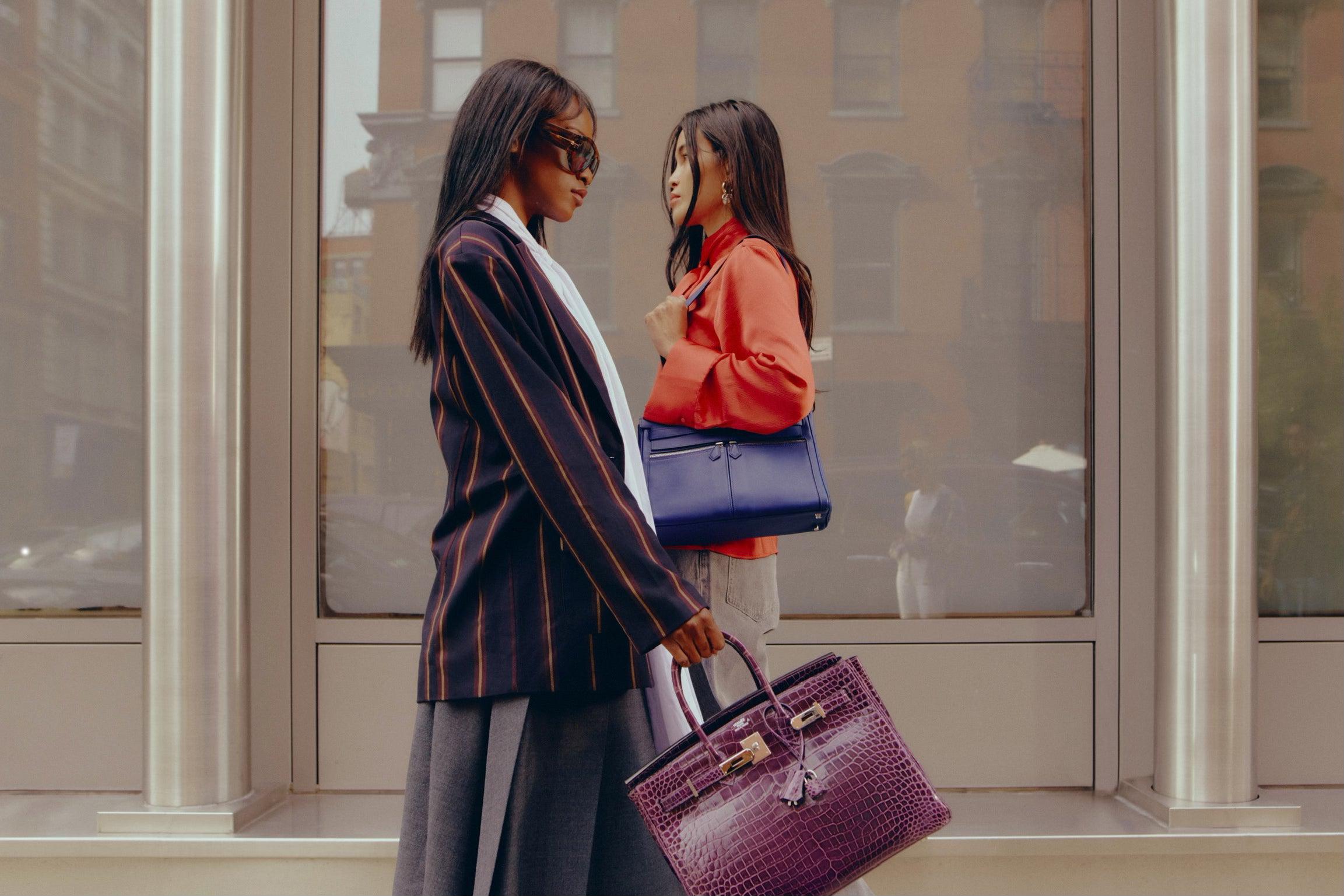 Hermès Birkin 35 Amethyst Porosus Crocodile with Palladium Hardware