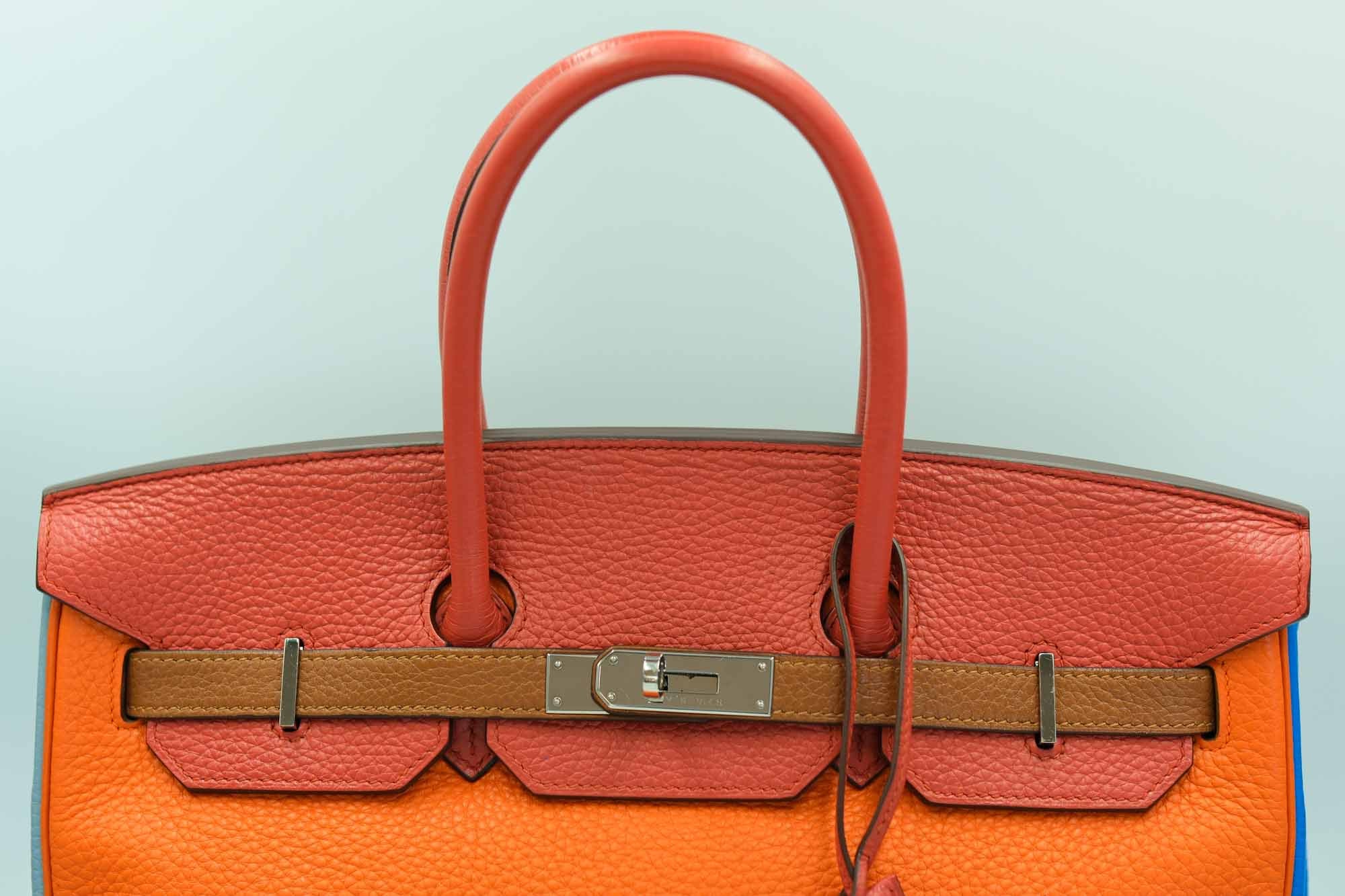 Hermès Birkin 35 Arlequin Clémence Palladium Hardware