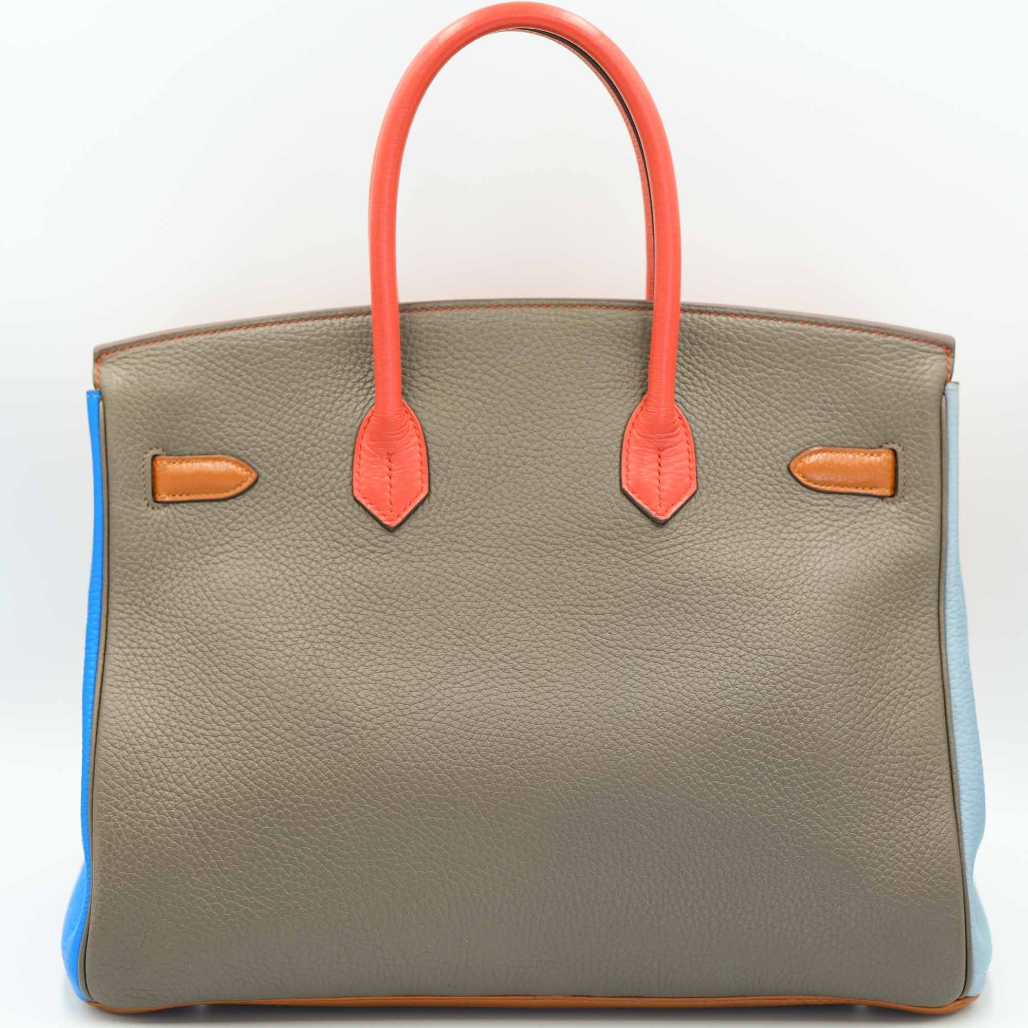 Hermès Birkin 35 Arlequin Clémence Palladium Hardware