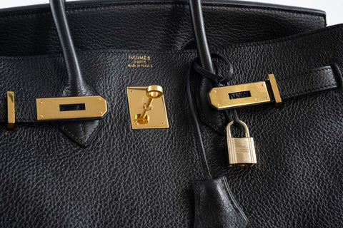 Hermès Birkin 35 Black Ardennes Gold Hardware