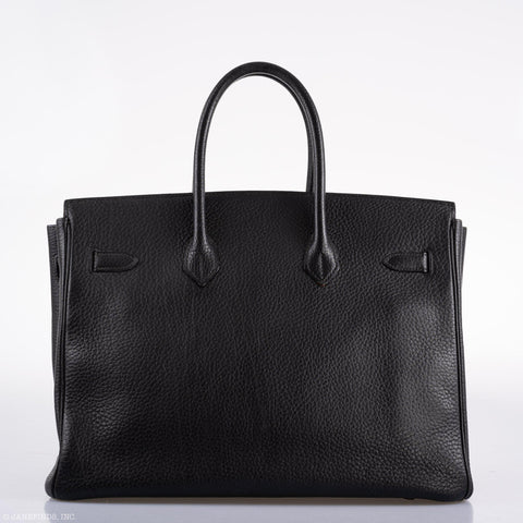 Hermès Birkin 35 Black Ardennes Leather Gold Hardware