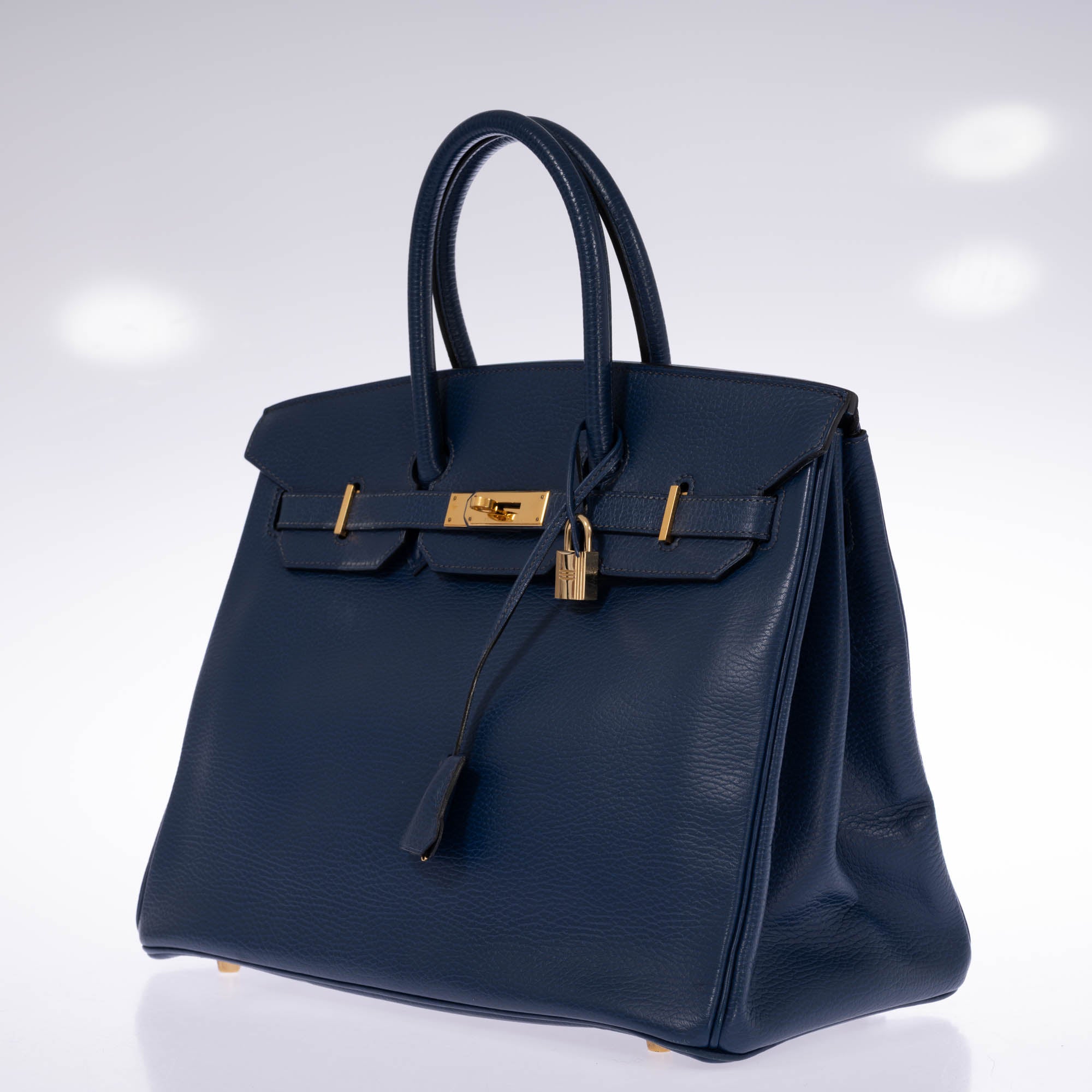 Hermès Birkin 35 Bleu Marine Ardennes Gold Hardware