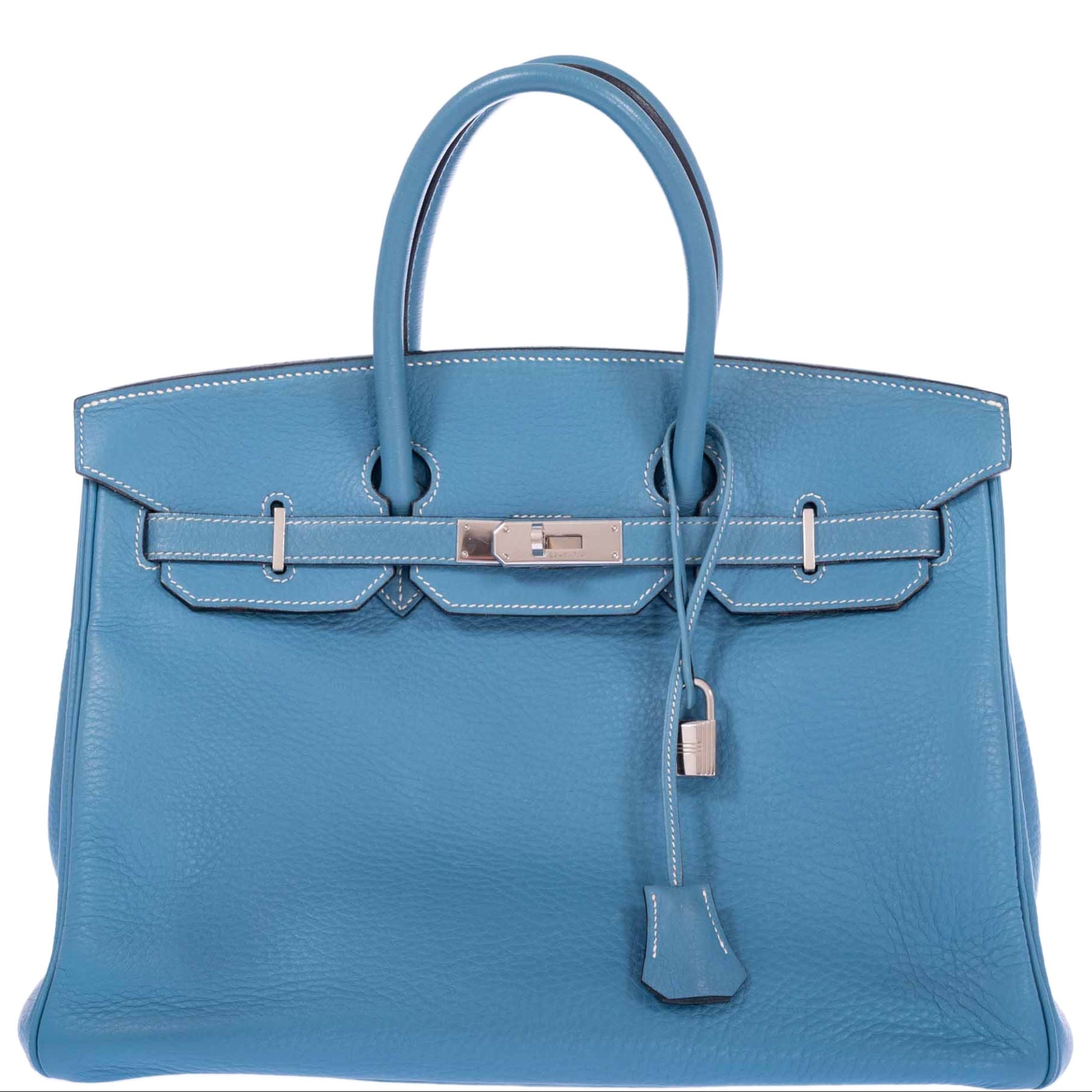 Hermès Birkin 35 Blue Jean Clemence Palladium Hardware