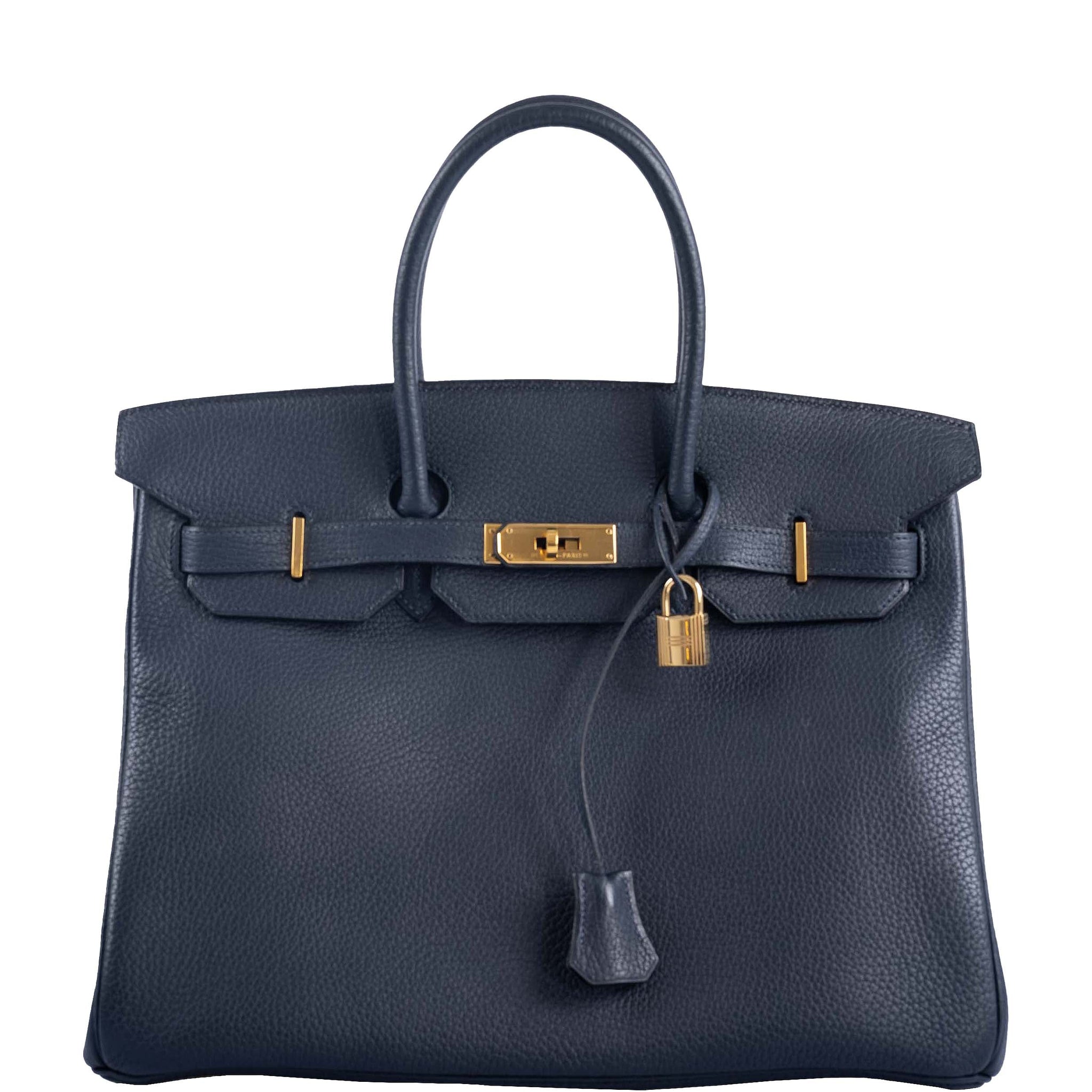 Hermès - Authenticated Birkin 35 Handbag - Leather Blue Plain for Women, Very Good Condition