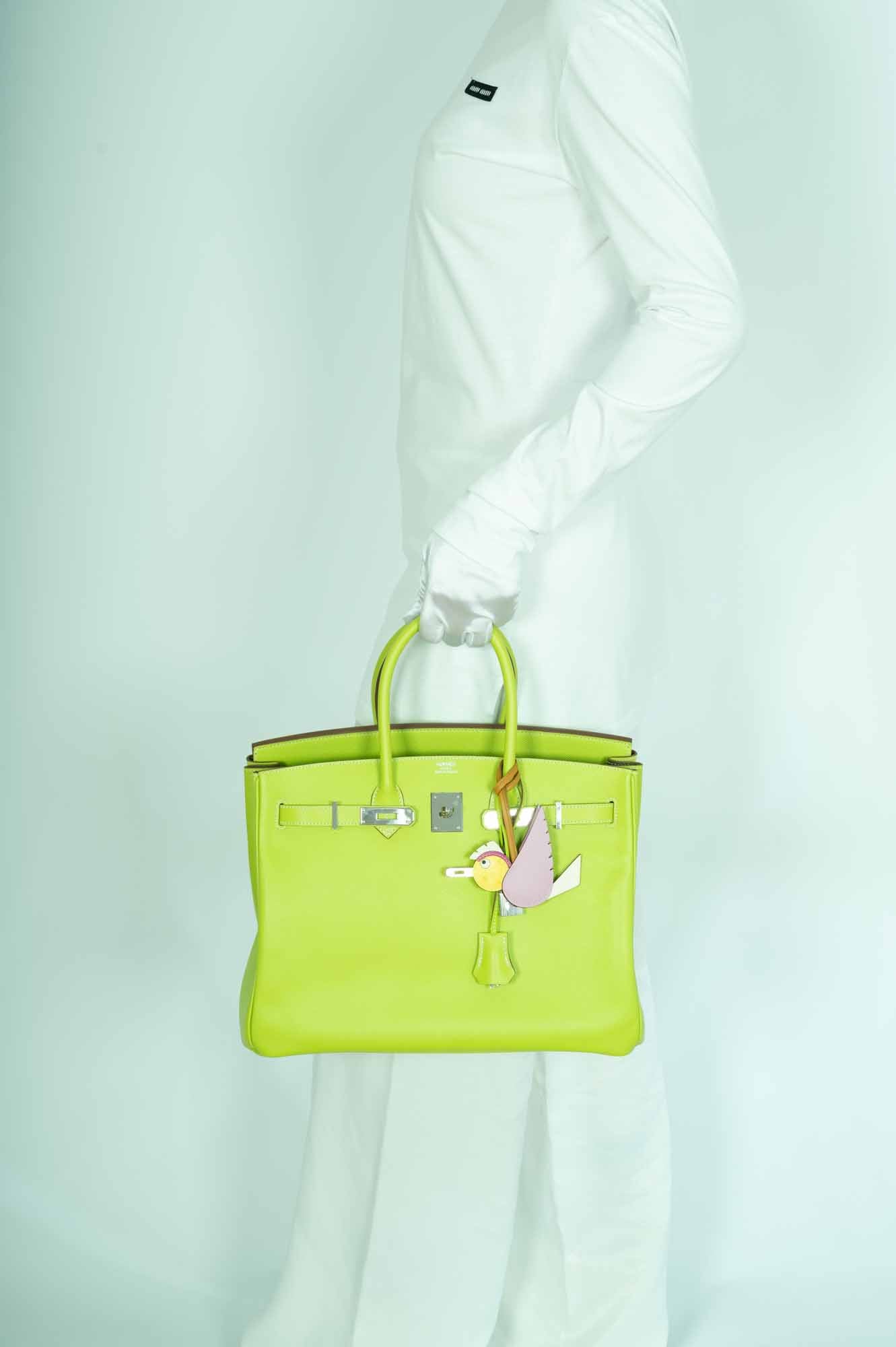 Hermès Birkin 35 Candy Collection Kiwi and Vert Cypress Epsom Palladium Hardware