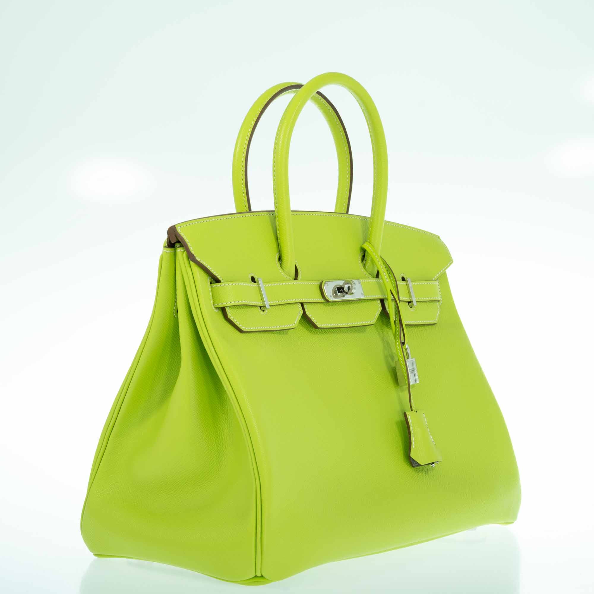 Hermès Birkin 35 Candy Collection Kiwi and Vert Cypress Epsom Palladium Hardware