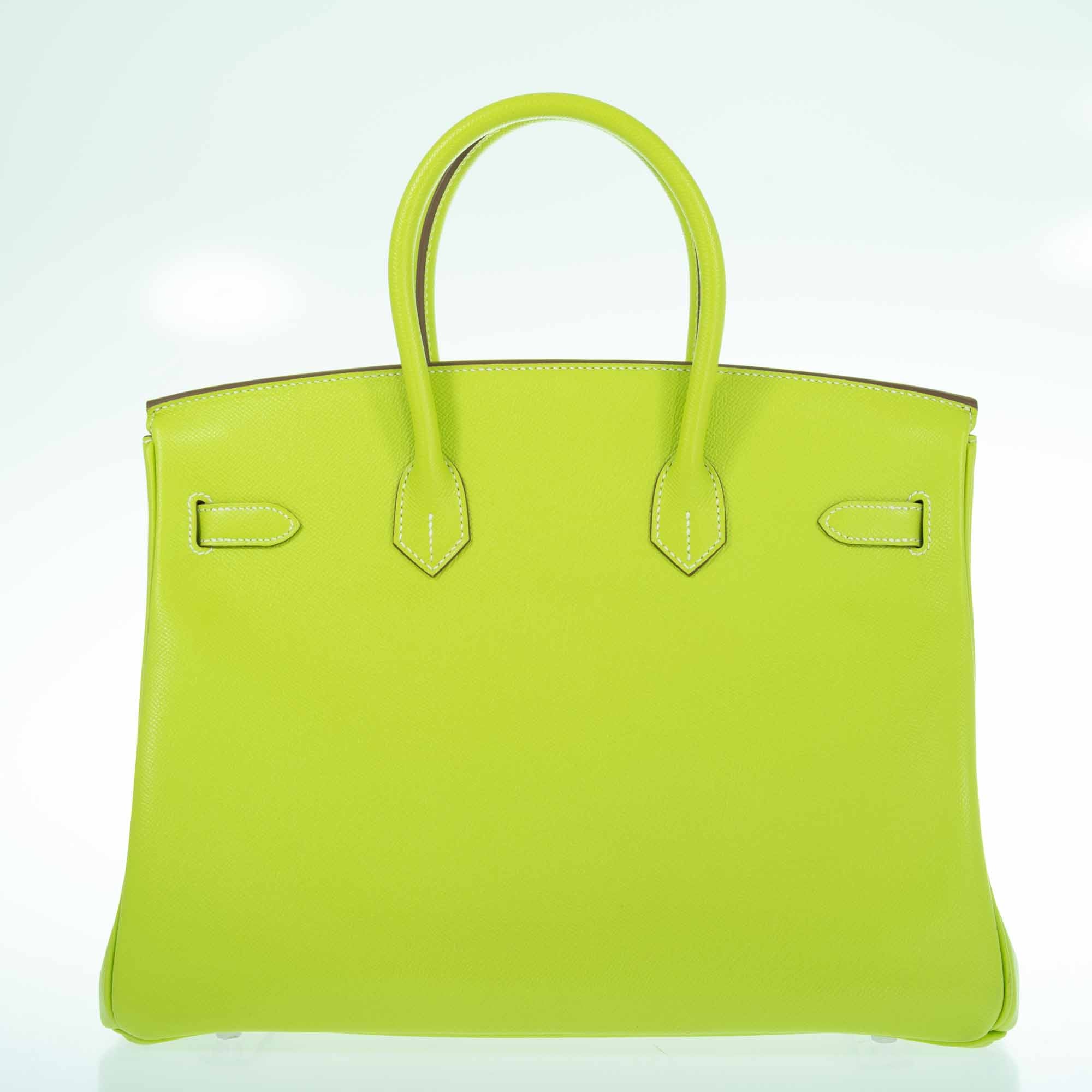Hermès Birkin 35 Candy Collection Kiwi and Vert Cypress Epsom Palladium Hardware