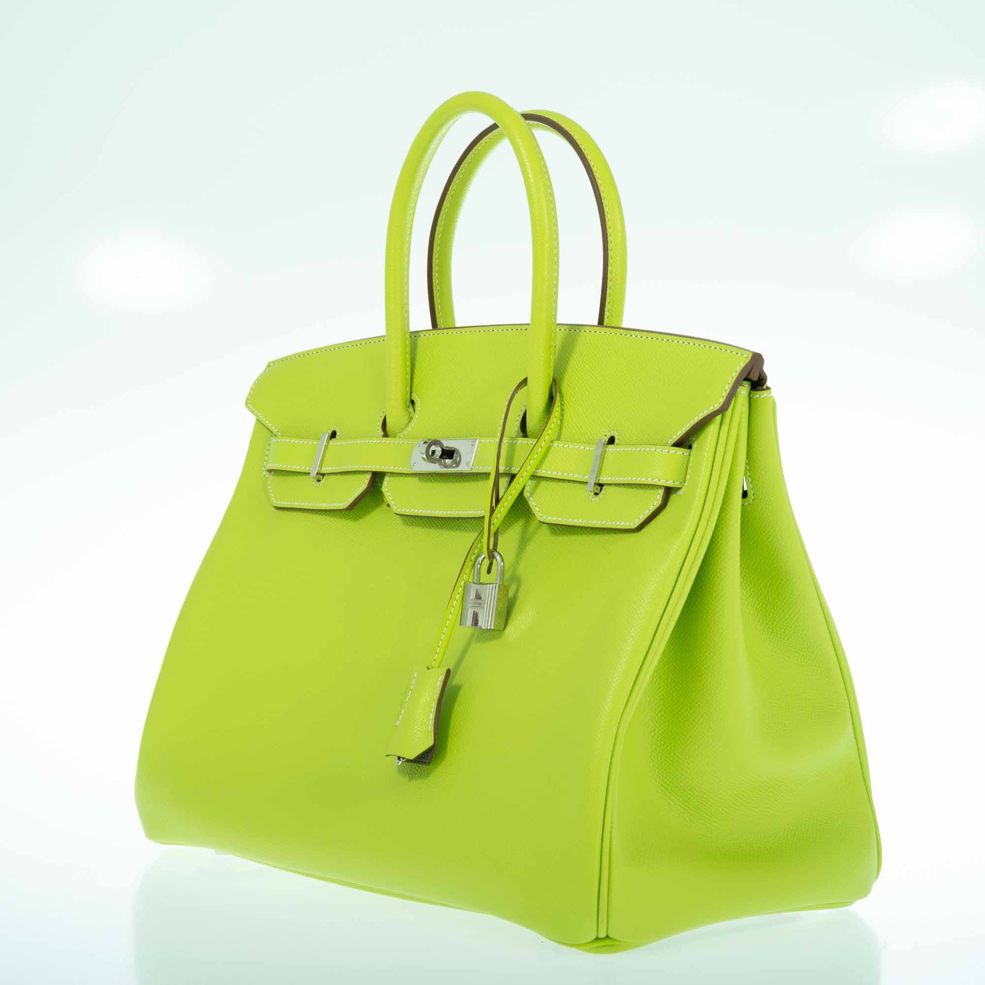 Hermès Birkin 35 Candy Collection Kiwi and Vert Cypress Epsom Palladium Hardware