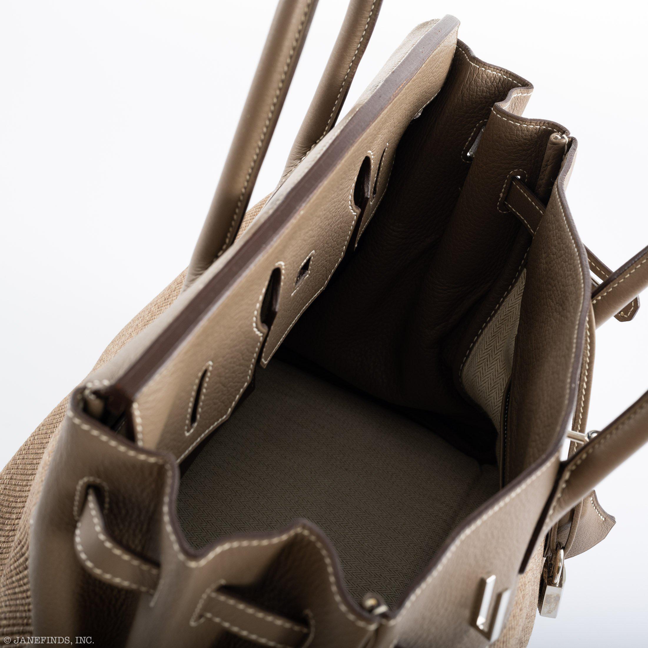 Hermès Birkin 35 Crinoline & Etoupe Clemence with Palladium Hardware