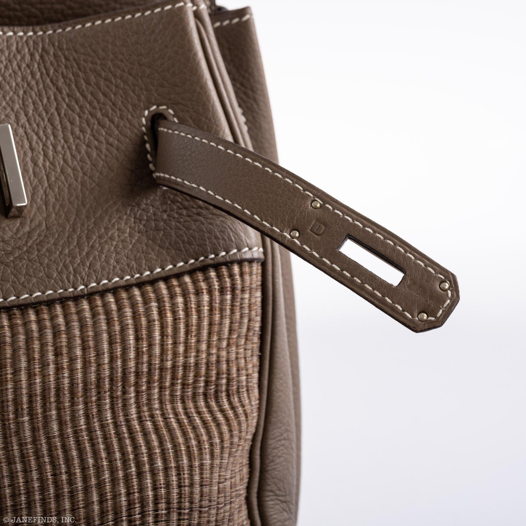 Hermès Birkin 35 Crinoline & Etoupe Clemence with Palladium Hardware