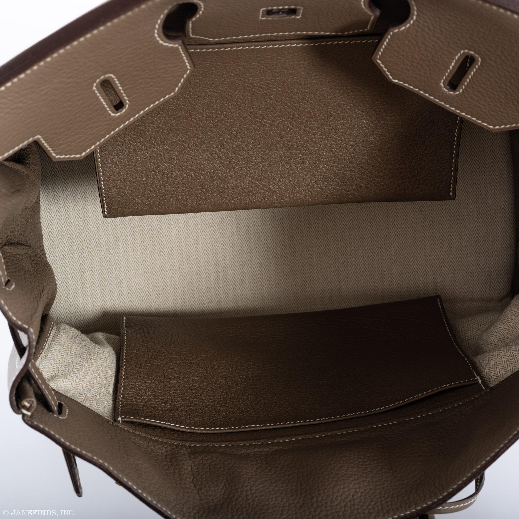 Hermès Birkin 35 Crinoline & Etoupe Clemence with Palladium Hardware