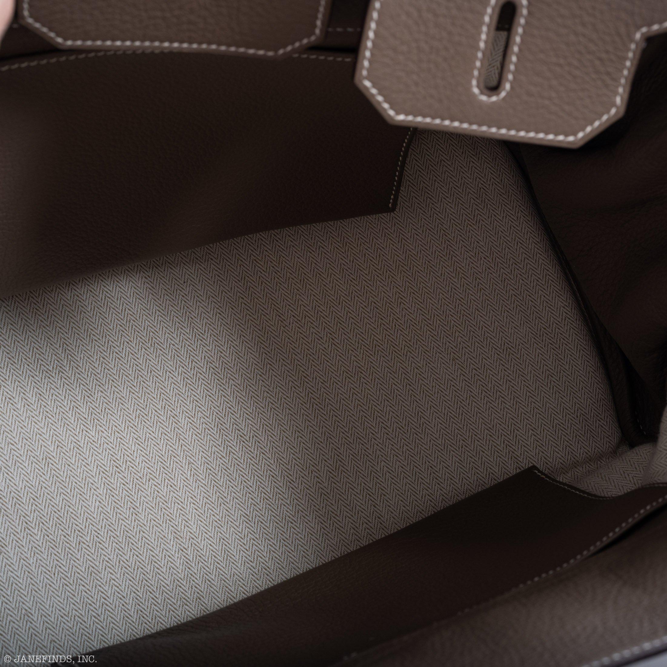 Hermès Birkin 35 Crinoline & Etoupe Clemence with Palladium Hardware