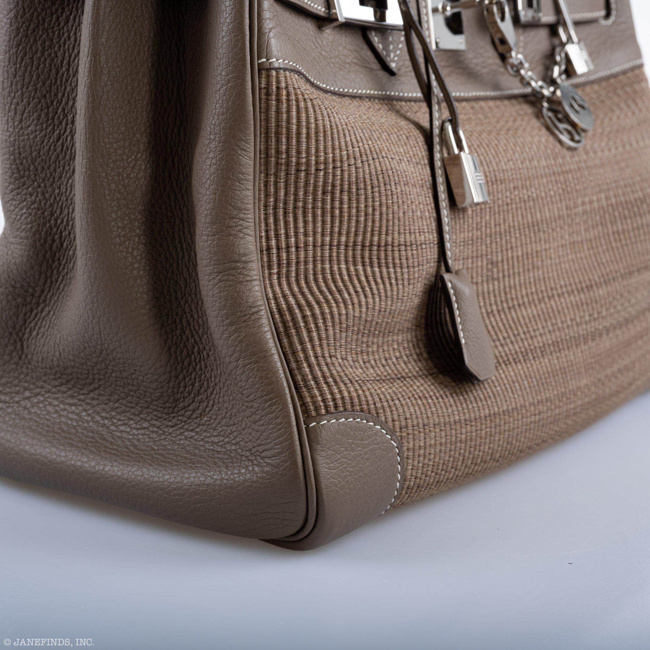 Hermès Birkin 35 Crinoline & Etoupe Clemence with Palladium Hardware