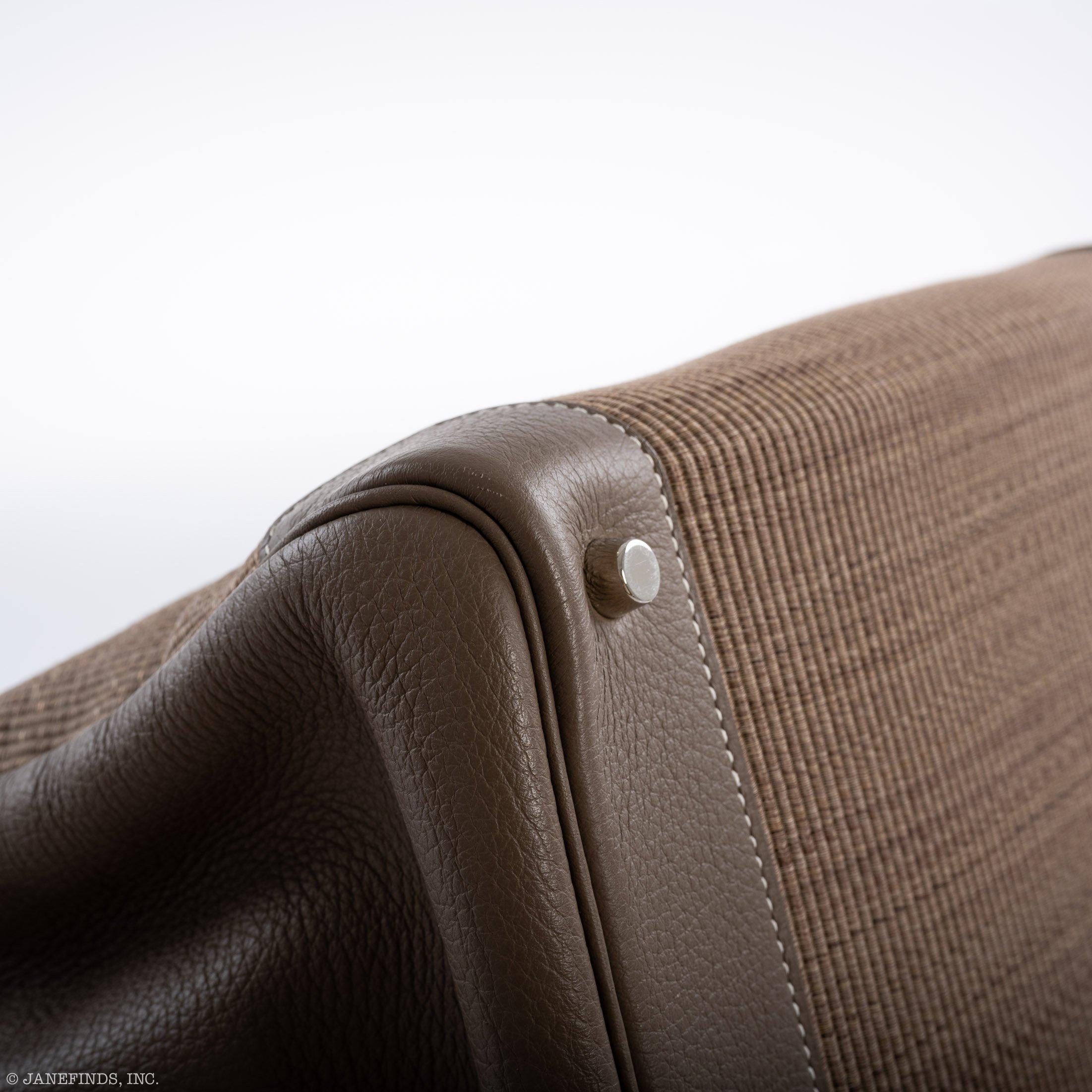 Hermès Birkin 35 Crinoline & Etoupe Clemence with Palladium Hardware