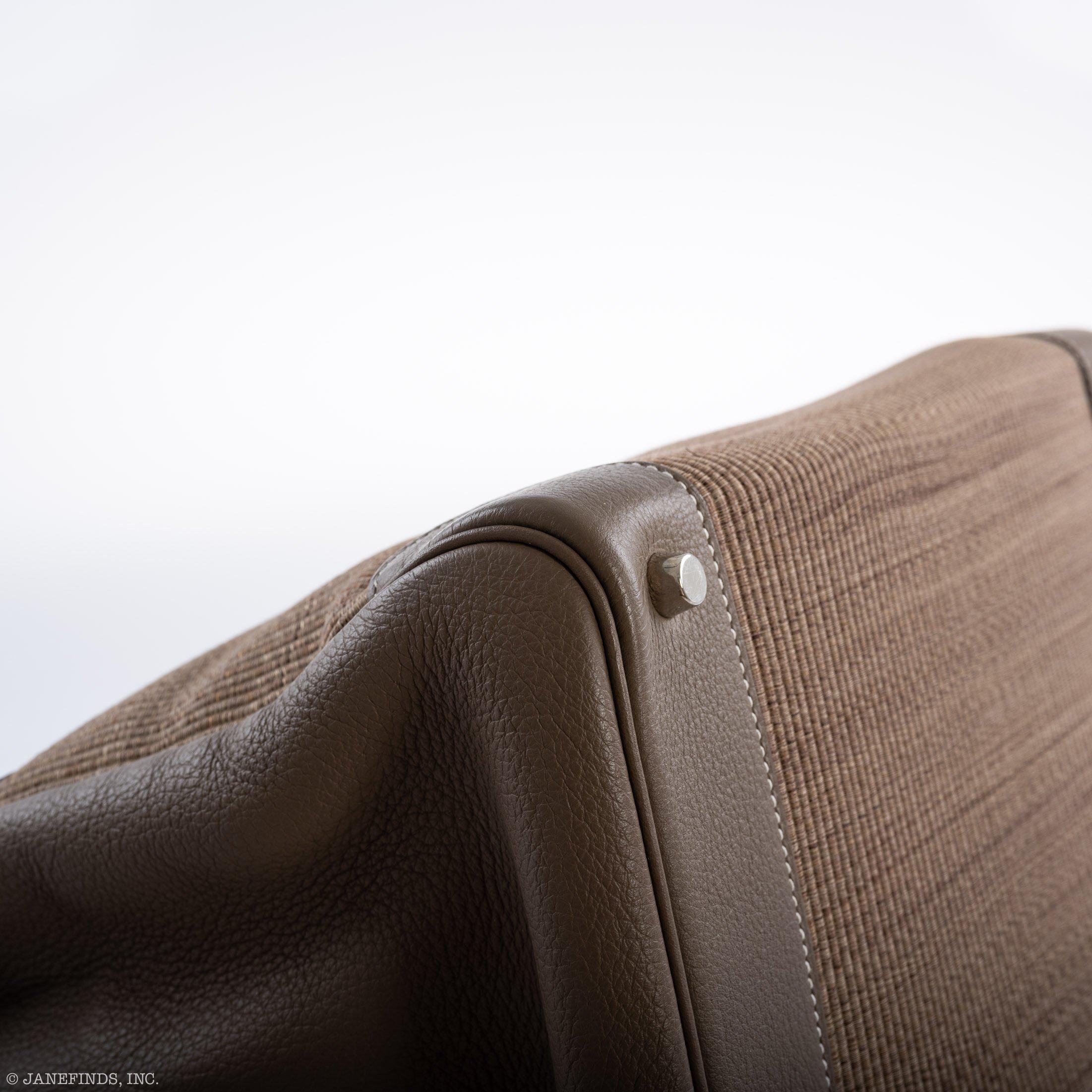 Hermès Birkin 35 Crinoline & Etoupe Clemence with Palladium Hardware