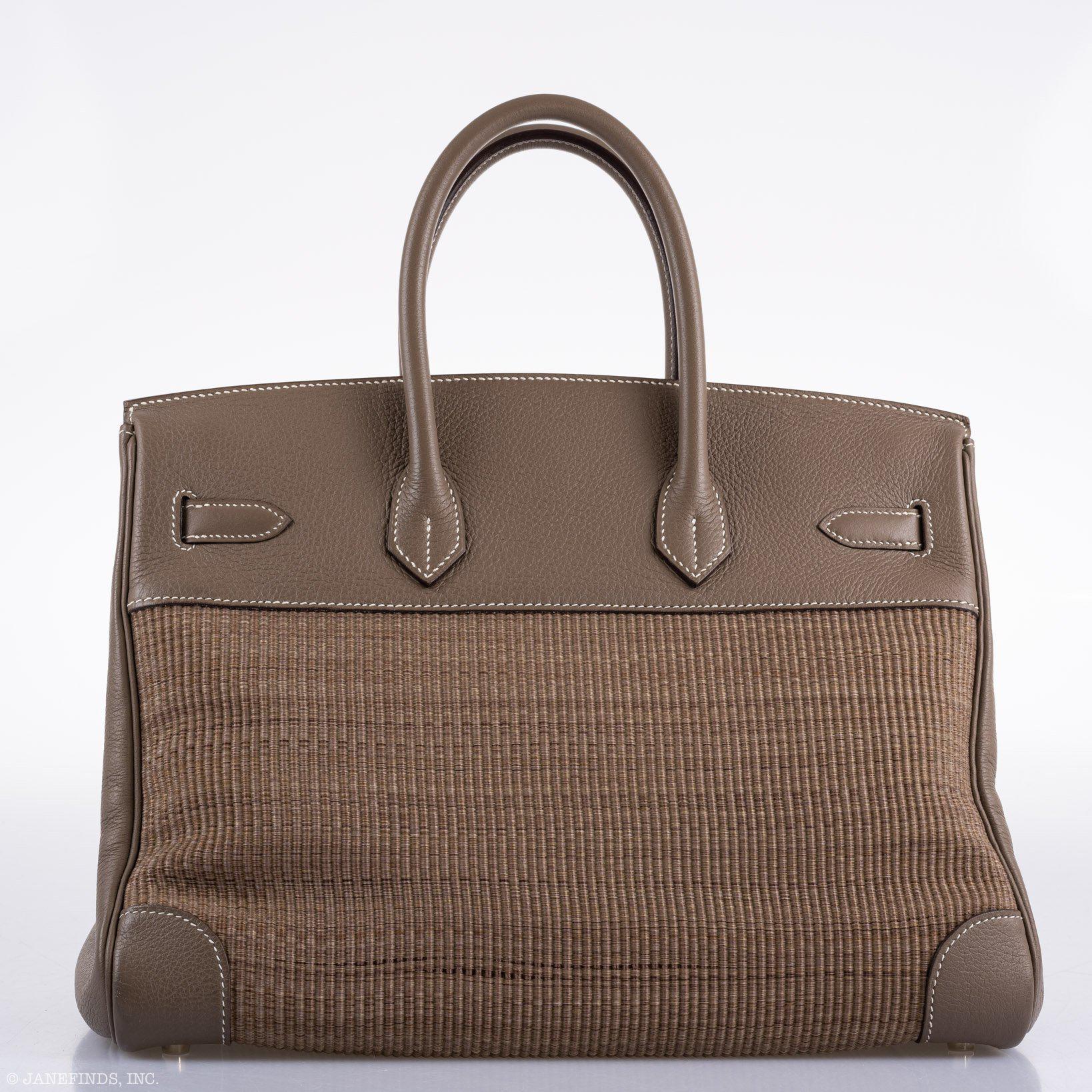 Hermès Birkin 35 Crinoline & Etoupe Clemence with Palladium Hardware