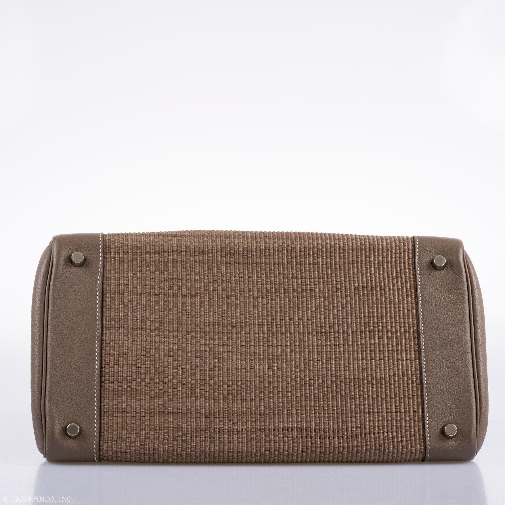 Hermès Birkin 35 Crinoline & Etoupe Clemence with Palladium Hardware