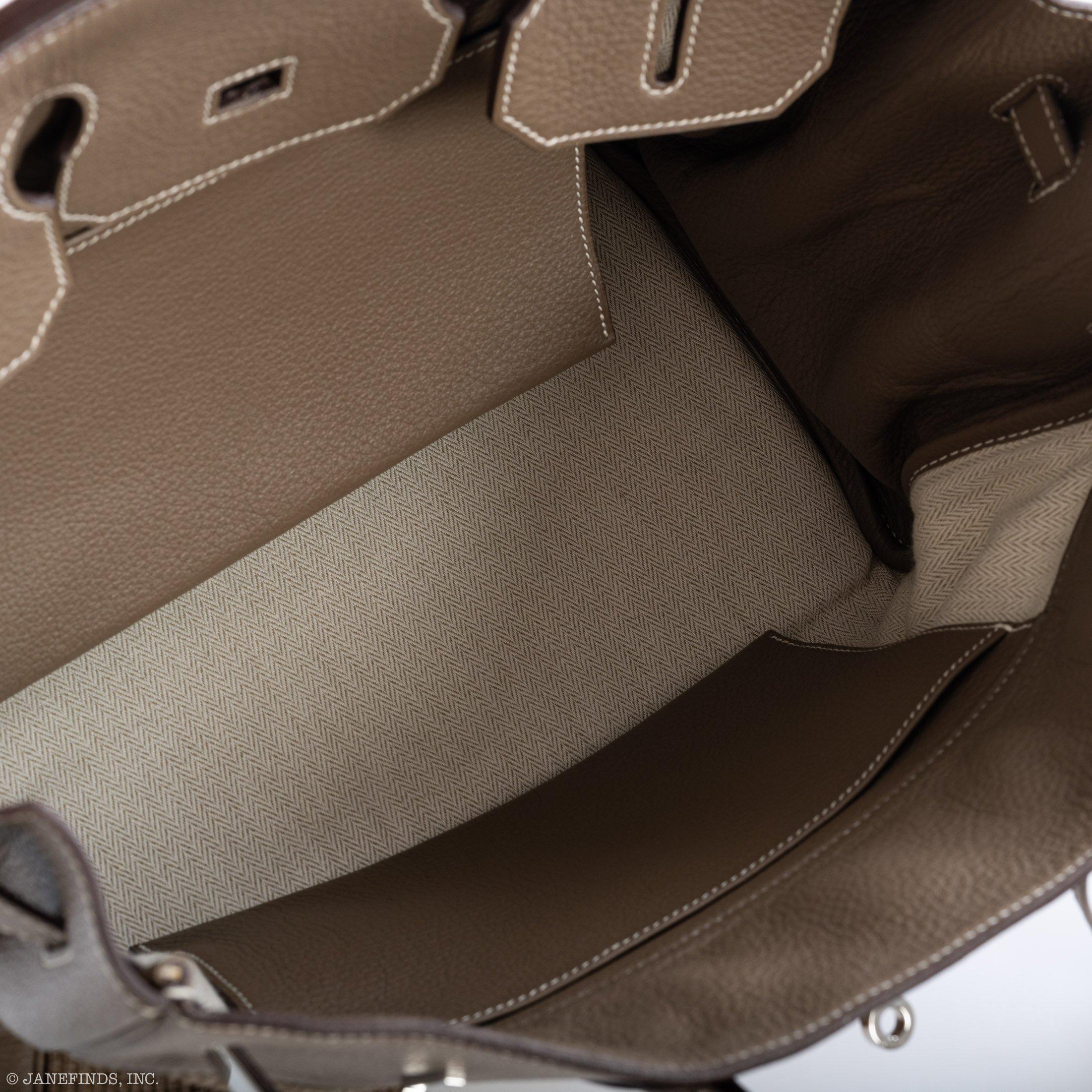 Hermès Birkin 35 Crinoline & Etoupe Clemence with Palladium Hardware