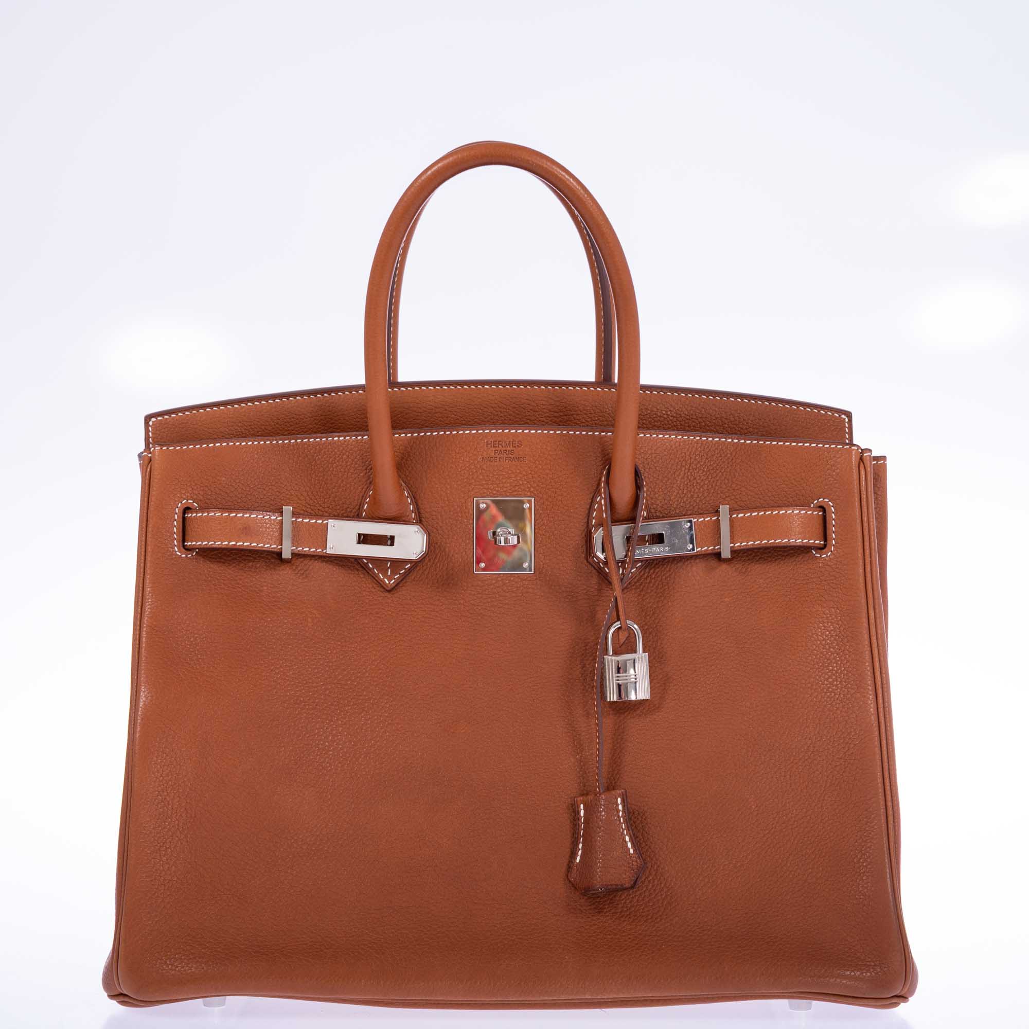 Hermès Birkin 35 Fauve Barenia Faubourg Palladium Hardware