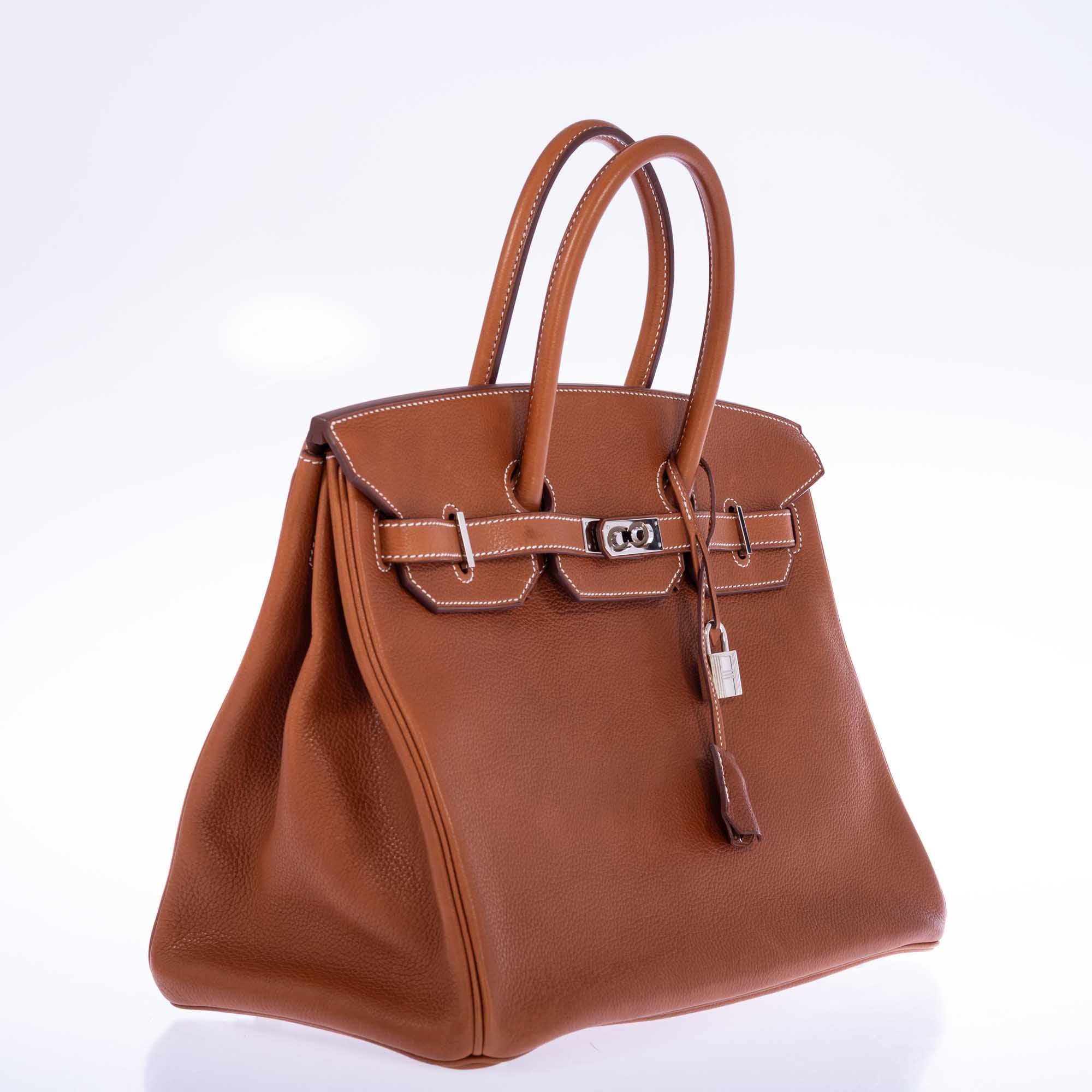 Hermès Birkin 35 Fauve Barenia Faubourg Palladium Hardware