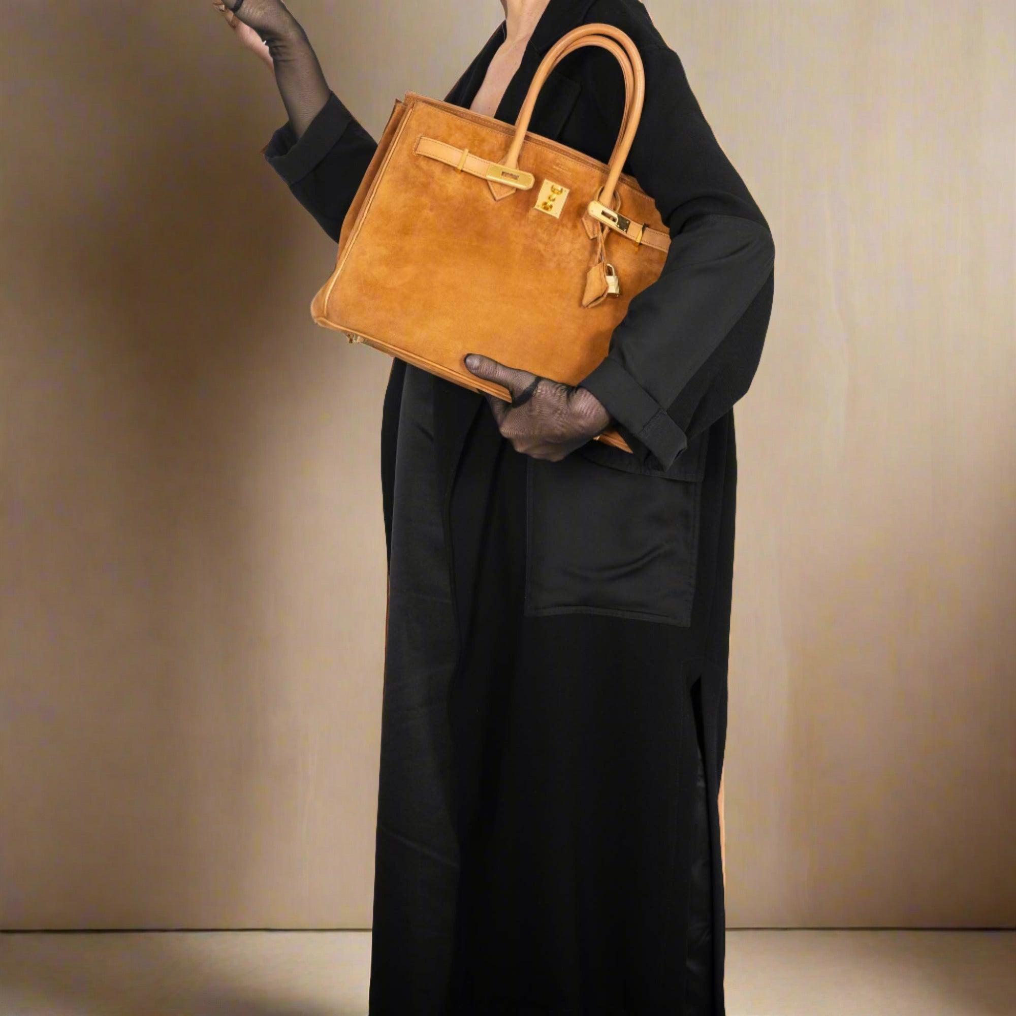 Hermès Birkin 35 Fauve Doblis Suede & Nubuck with Gold Hardware