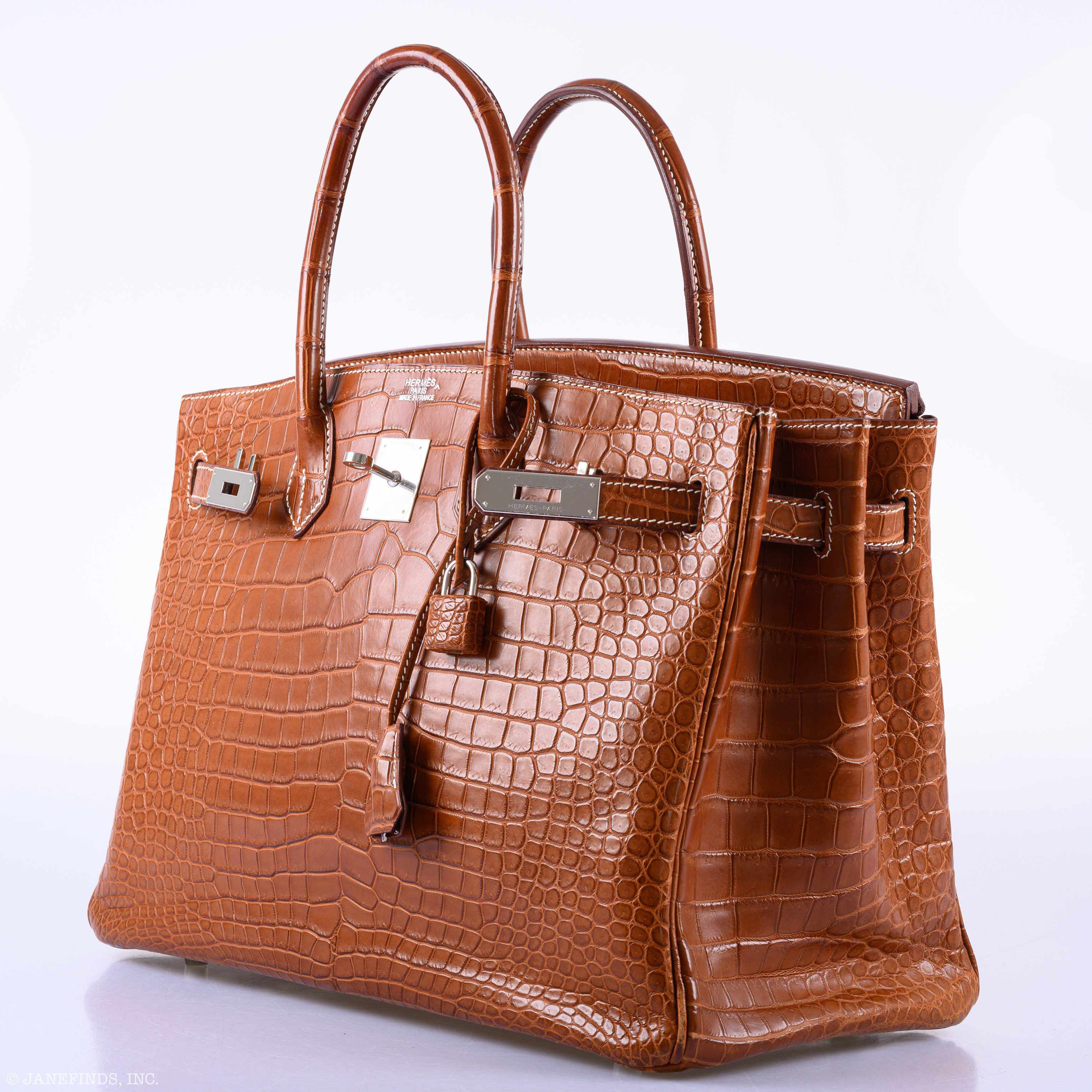 Hermès Birkin 35 Fauve Matte Porosus Crocodile Palladium Hardware
