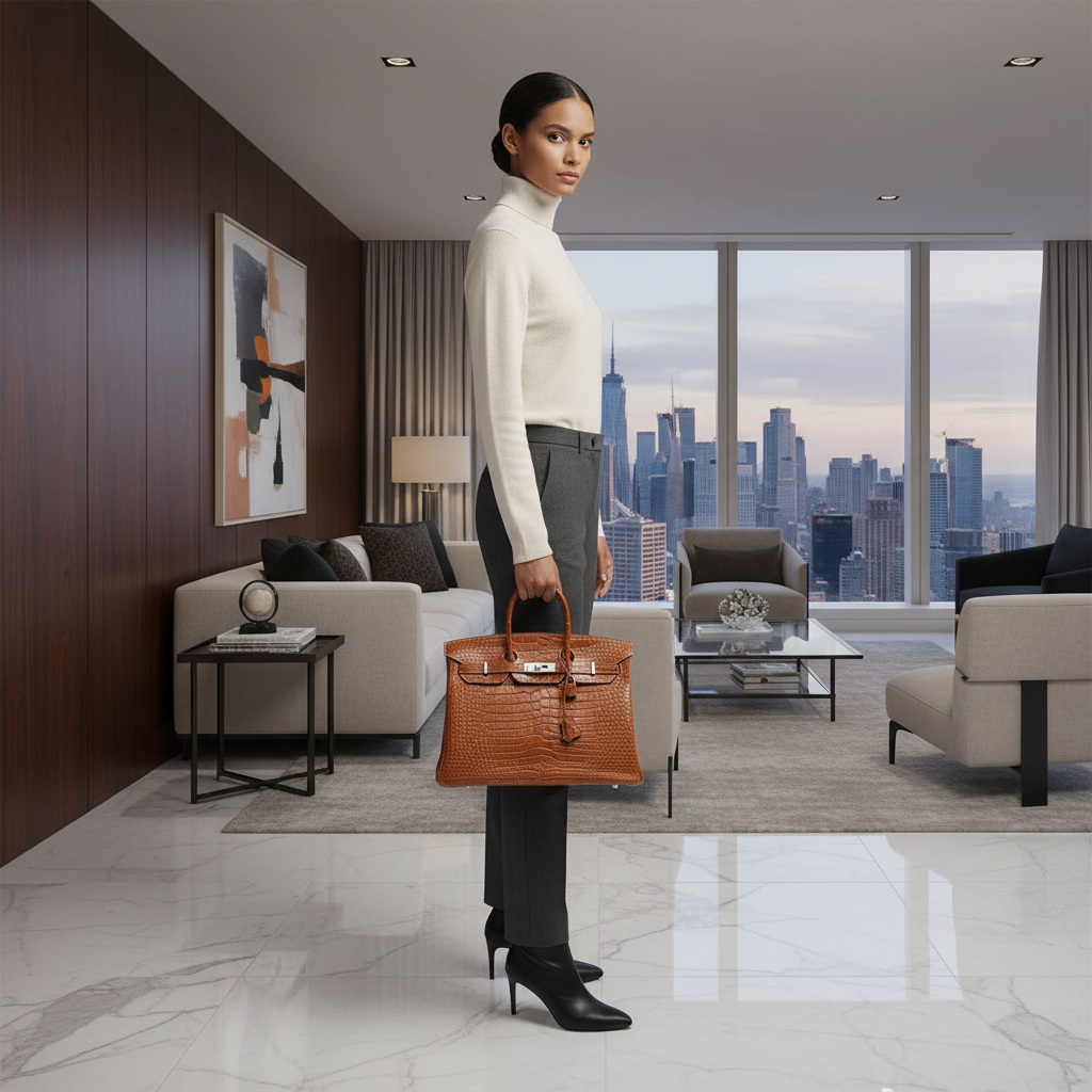 Hermès Birkin 35 Fauve Matte Porosus Crocodile Palladium Hardware