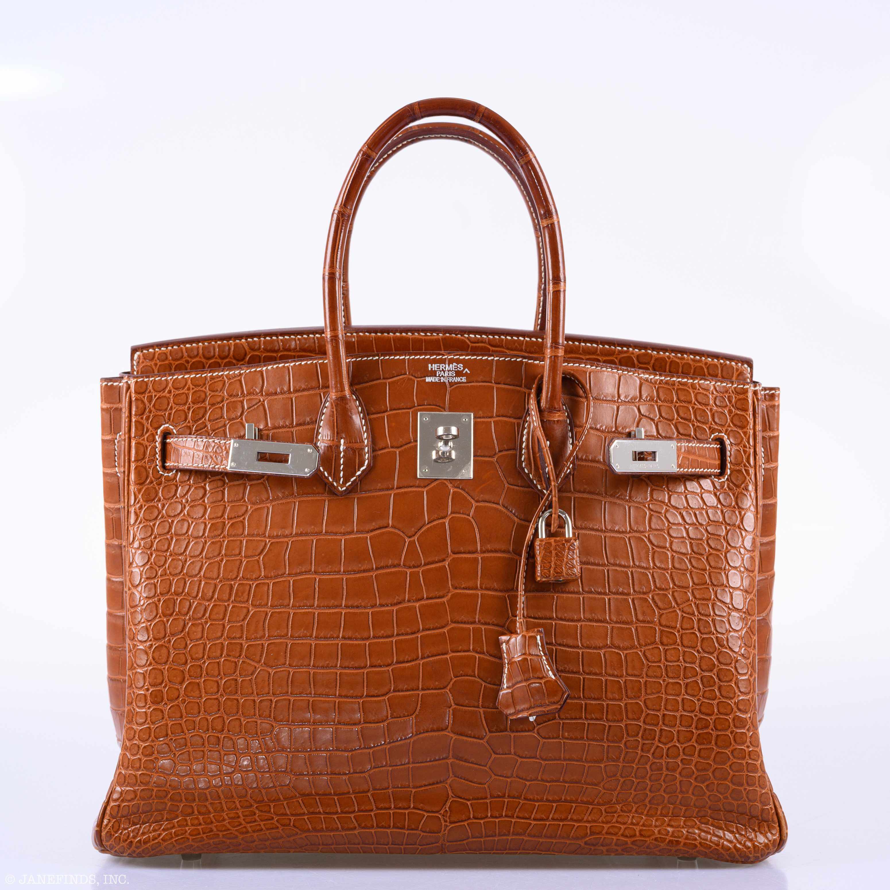 Hermès Birkin 35 Fauve Matte Porosus Crocodile Palladium Hardware