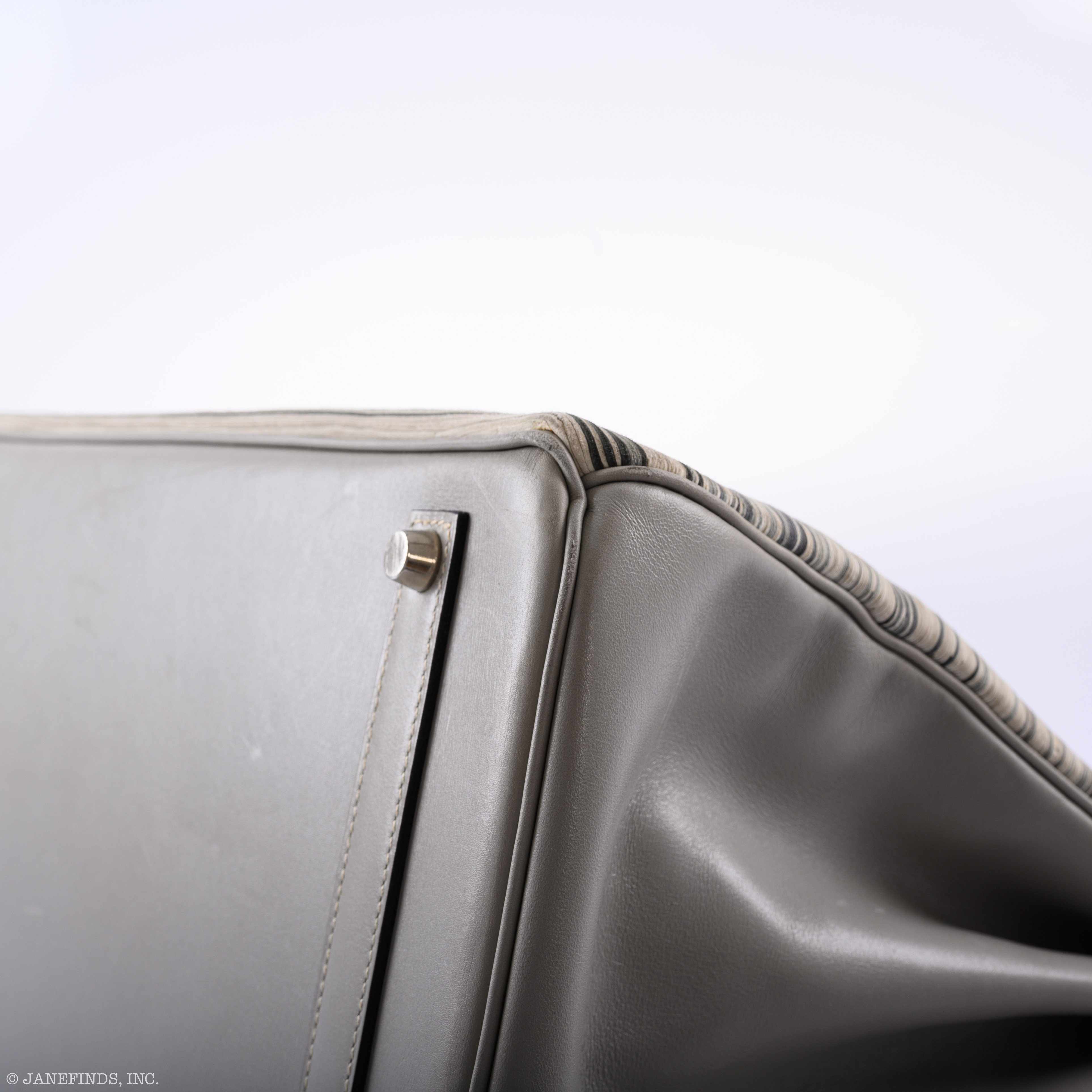 Hermès Birkin 35 Gray Vibrato and Gris Perle Box Palladium Hardware