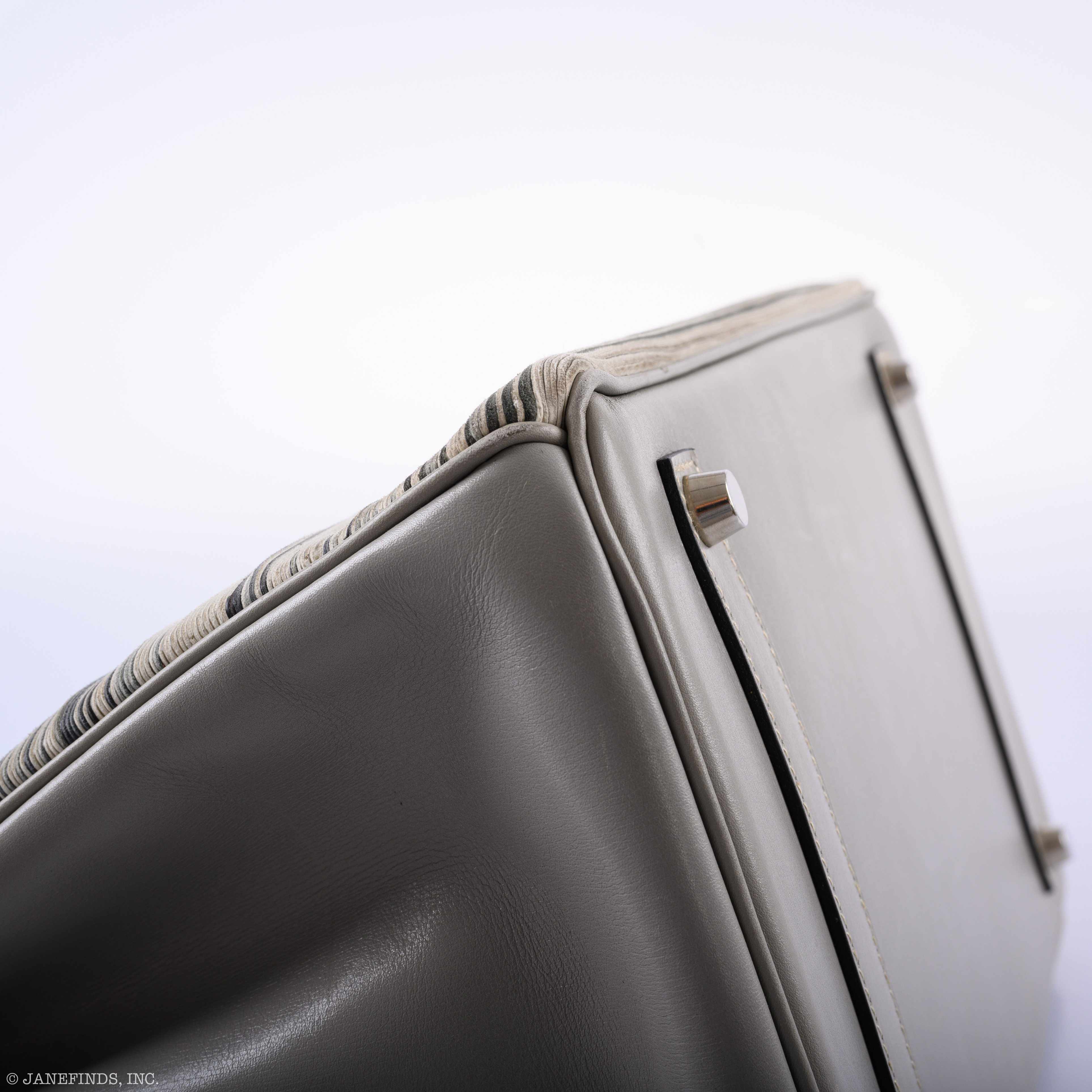Hermès Birkin 35 Gray Vibrato and Gris Perle Box Palladium Hardware