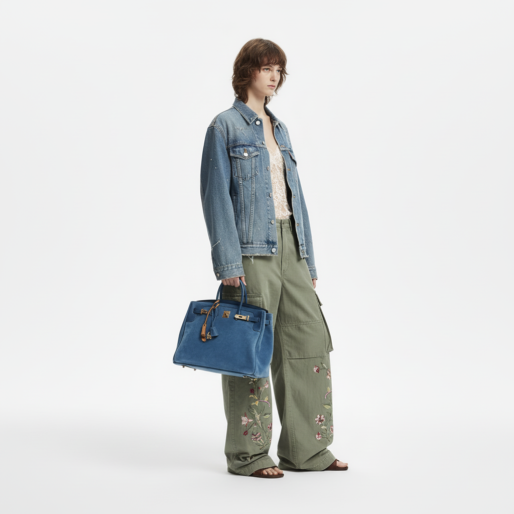 Hermès Birkin 35 Grizzly Blue Thalassa Veau Doblis Suede & Permabrass Hardware