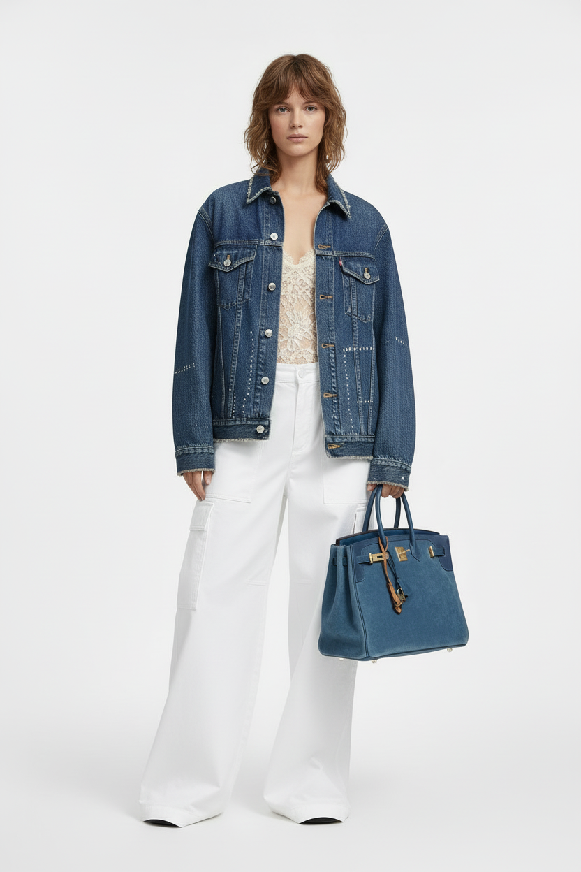 Hermès Birkin 35 Grizzly Blue Thalassa Veau Doblis Suede & Permabrass Hardware