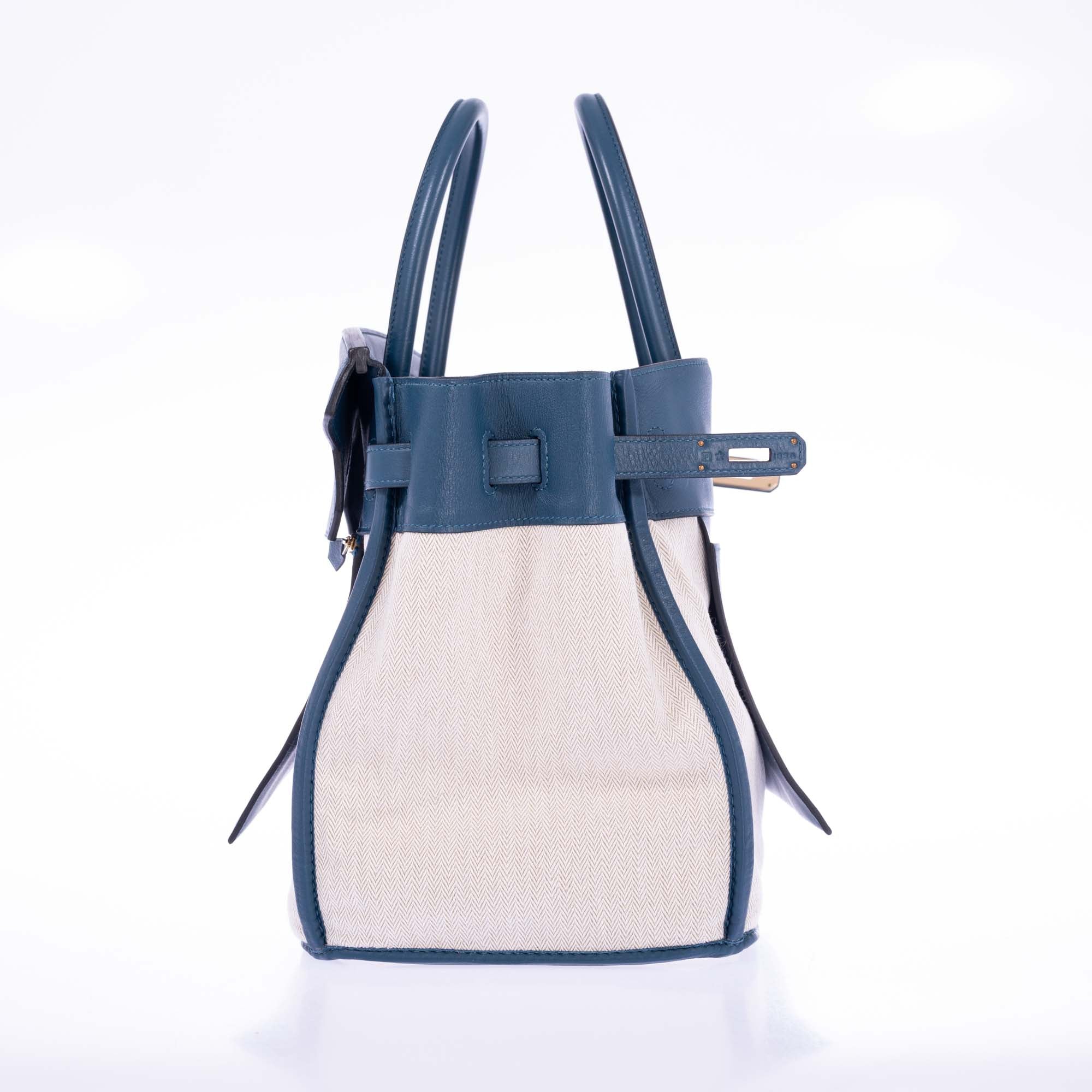 Hermès Birkin 35 Grizzly Blue Thalassa Veau Doblis Suede & Permabrass Hardware