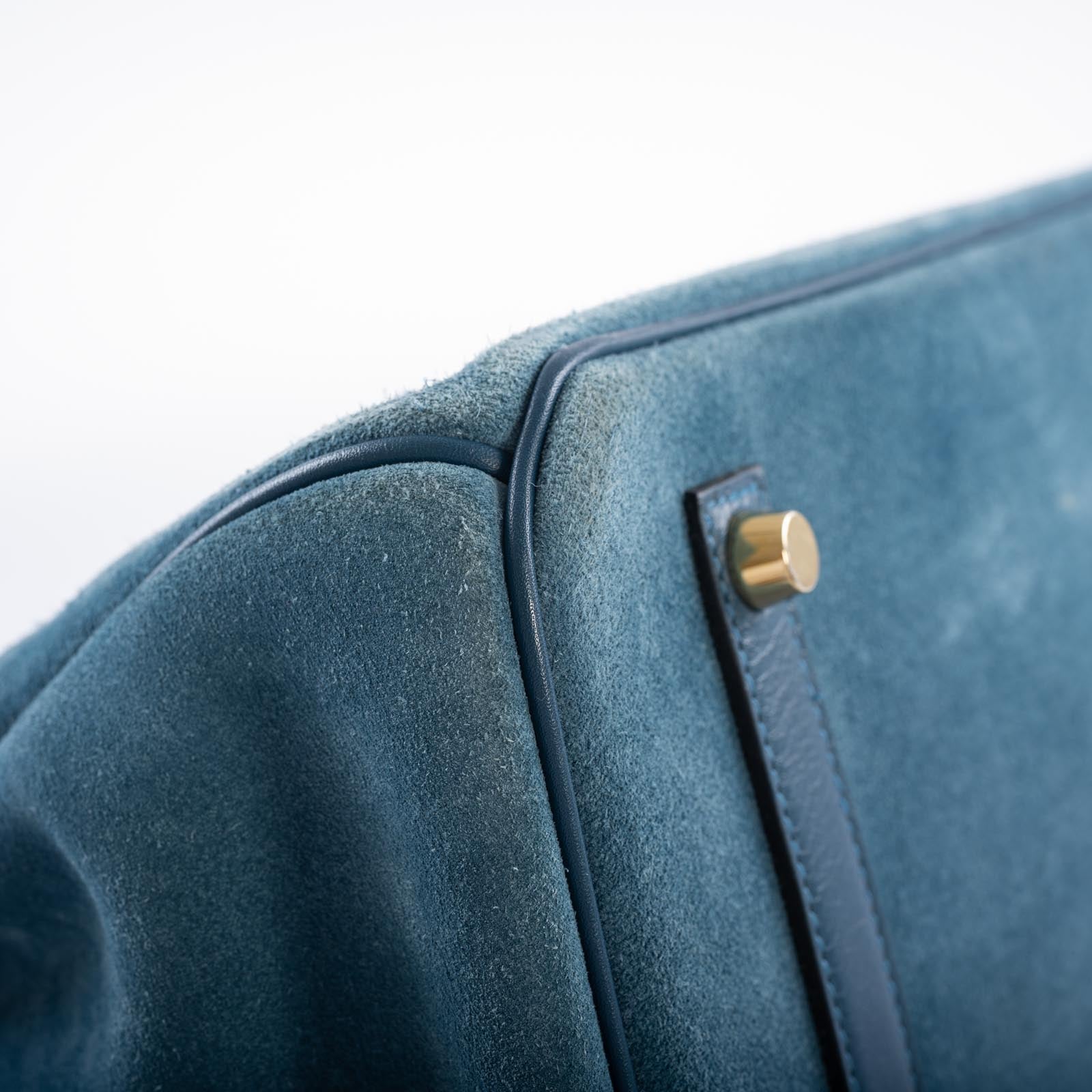 Hermès Birkin 35 Grizzly Blue Thalassa Veau Doblis Suede & Permabrass Hardware