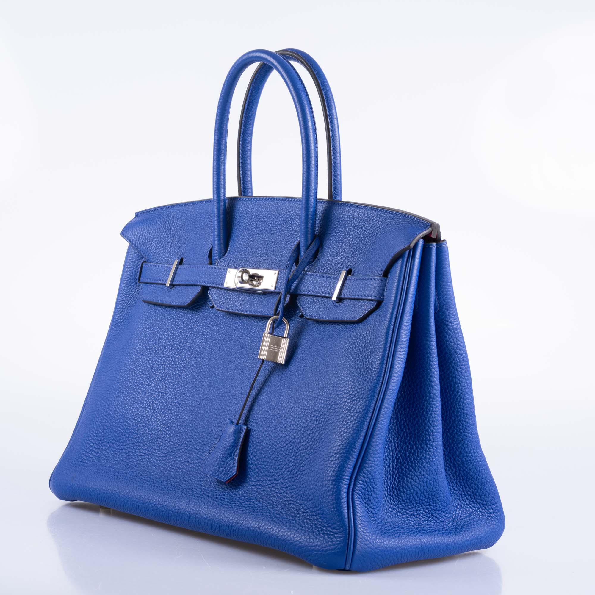 Hermès Birkin 35 HSS Bleu Electrique / Fuchsia Interior Togo Palladium Hardware