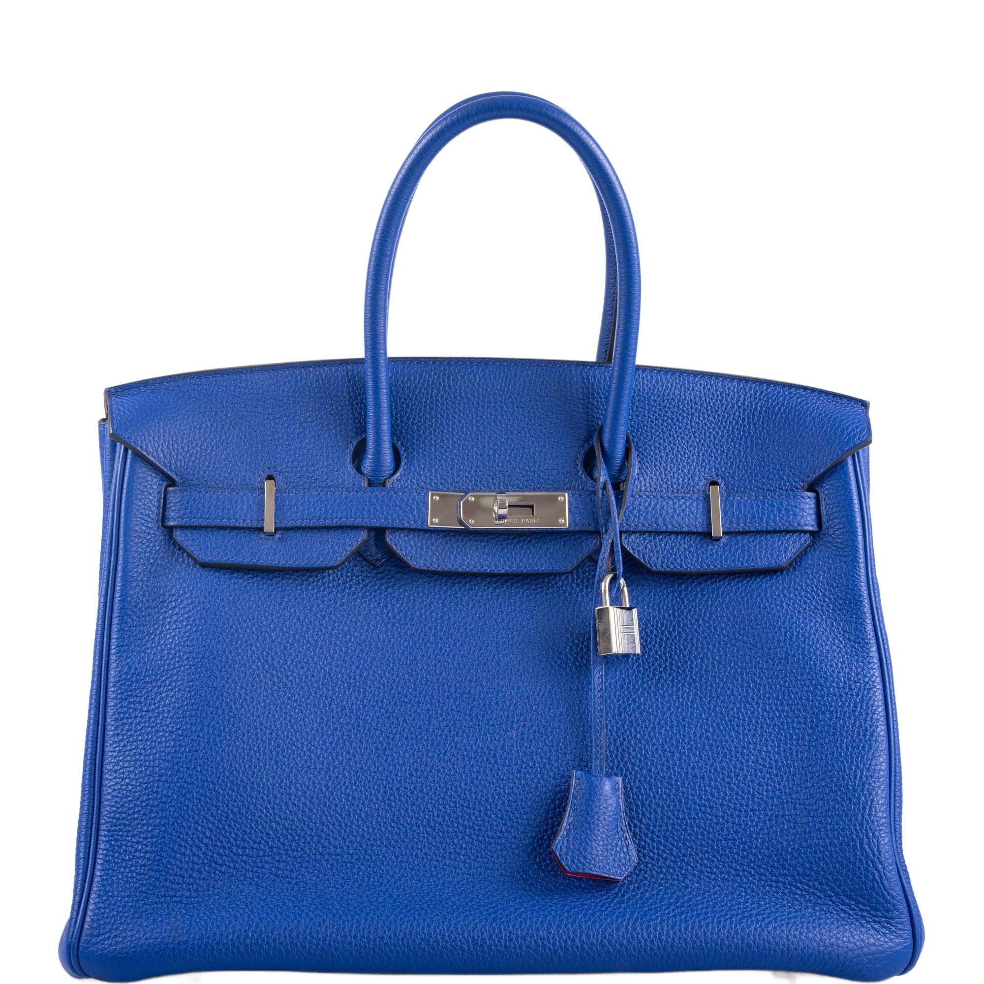 Hermès Birkin 35 HSS Bleu Electrique / Fuchsia Interior Togo Palladium Hardware