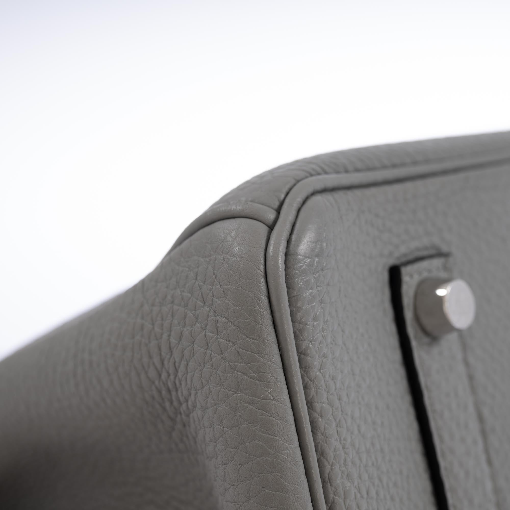 Hermès Birkin 35 HSS Special Order Gris Mouette & Vert Foncé Togo Palladium Hardware