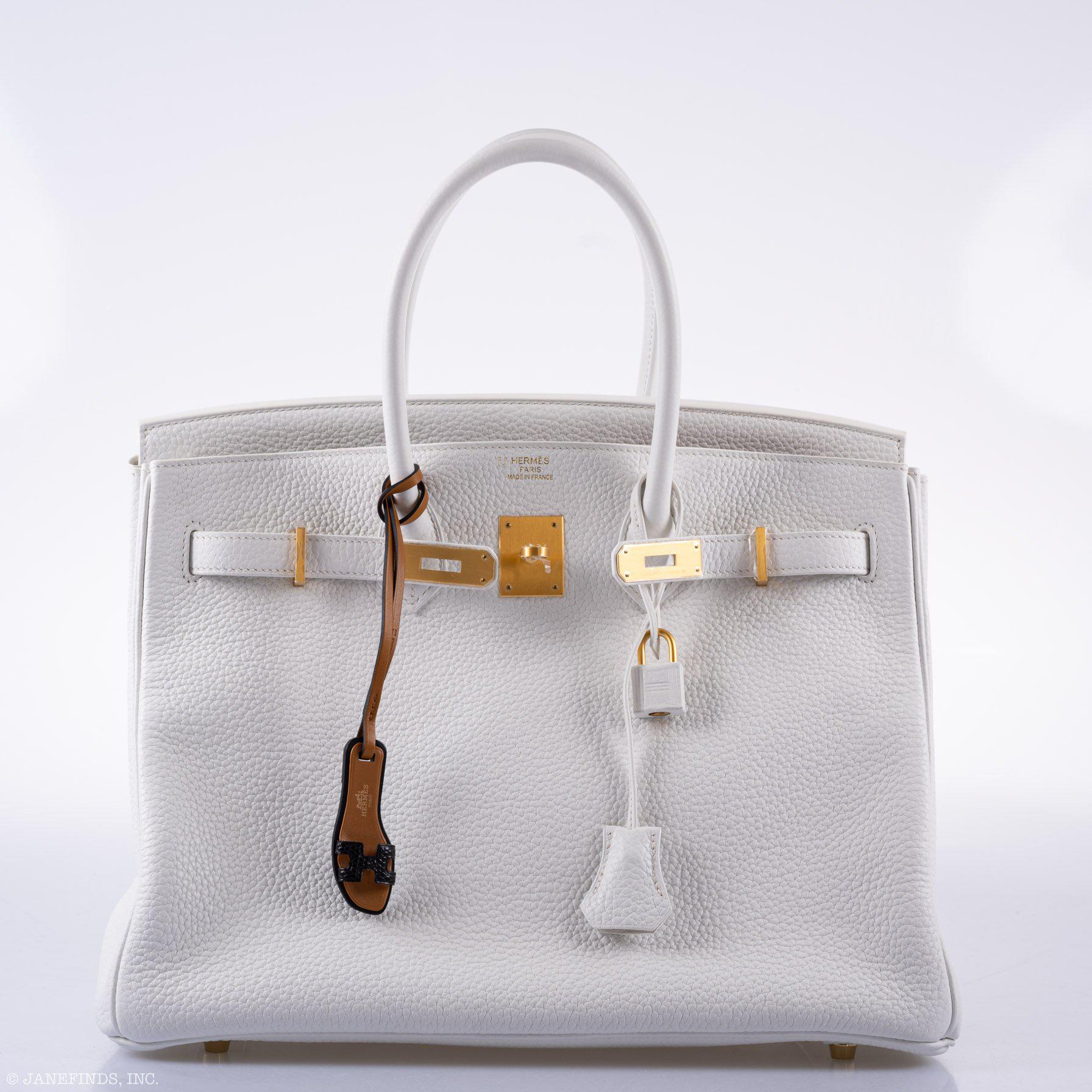 Hermès Birkin 35 HSS White Clemence Leather Brushed Gold Hardware
